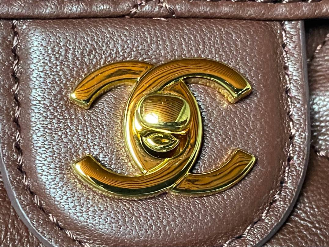シャネル CHANEL マトラッセ ラムスキン フラップバッグ ゴールド金具 レザー編み込みチェーン ブラック ホワイト - 画像 8