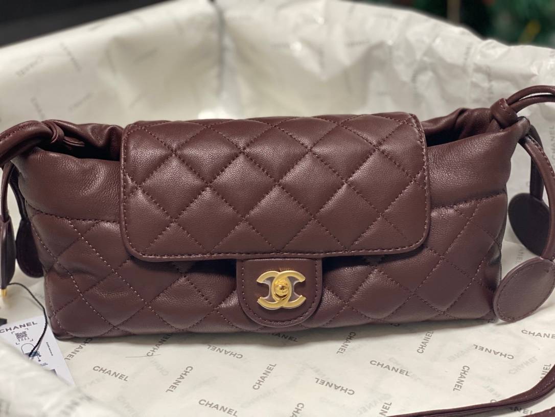 シャネル CHANEL マトラッセ ラムスキン フラップバッグ ゴールド金具 レザー編み込みチェーン ブラック ホワイト - 画像 9