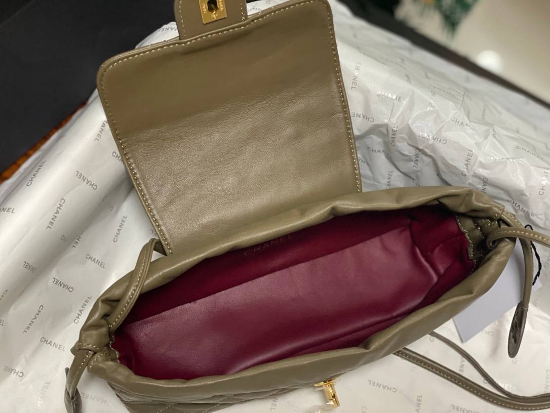シャネル CHANEL マトラッセ ラムスキン フラップバッグ ゴールド金具 レザー編み込みチェーン ブラック ホワイト - 画像 13