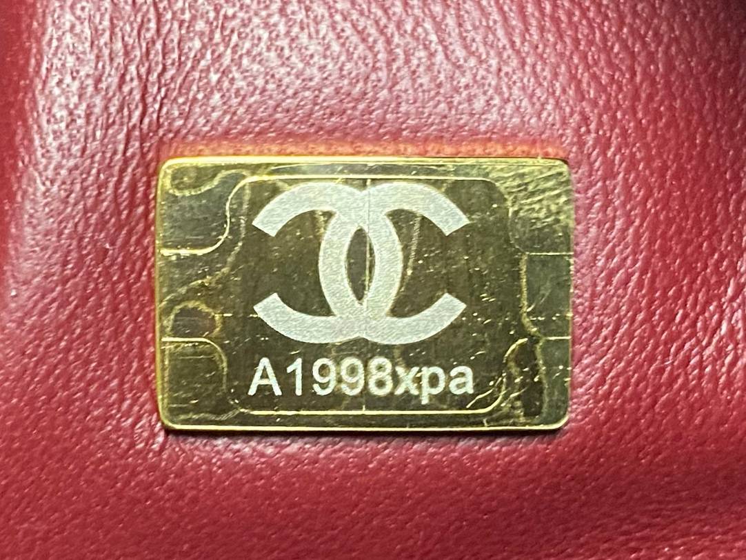 シャネル CHANEL マトラッセ ラムスキン フラップバッグ ゴールド金具 レザー編み込みチェーン ブラック ホワイト - 画像 20