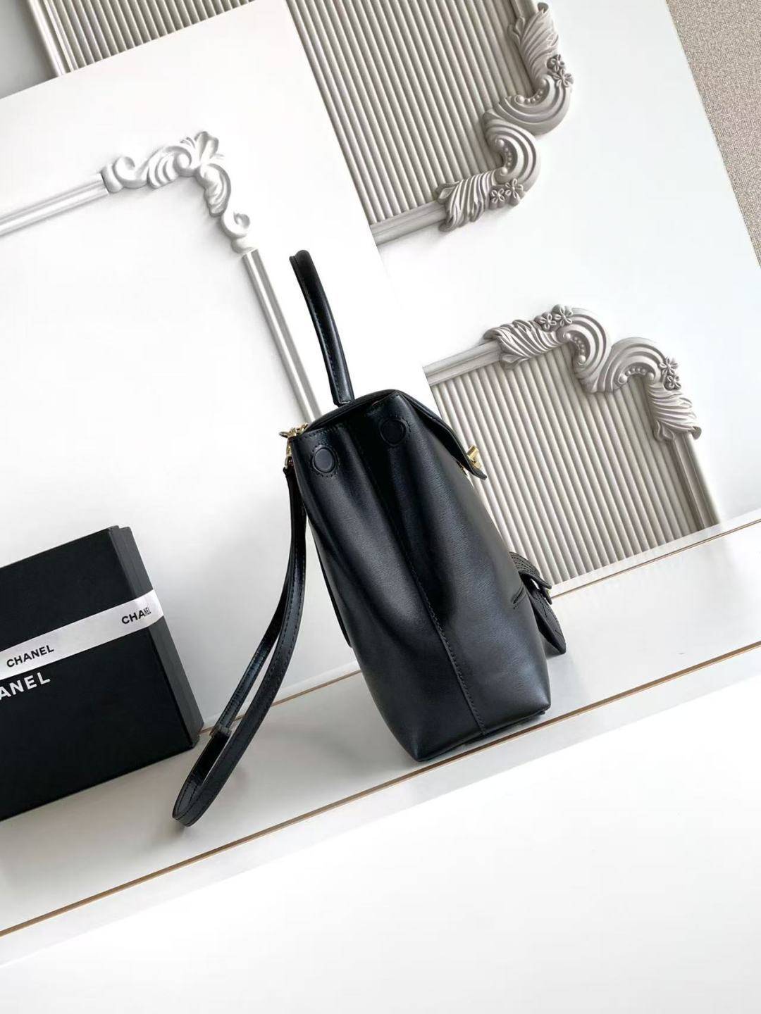 シャネル CHANEL マトラッセ マットキャビアスキン フラップバッグ チェーンショルダーバッグ ゴールド金具 ブラッ - 画像 8