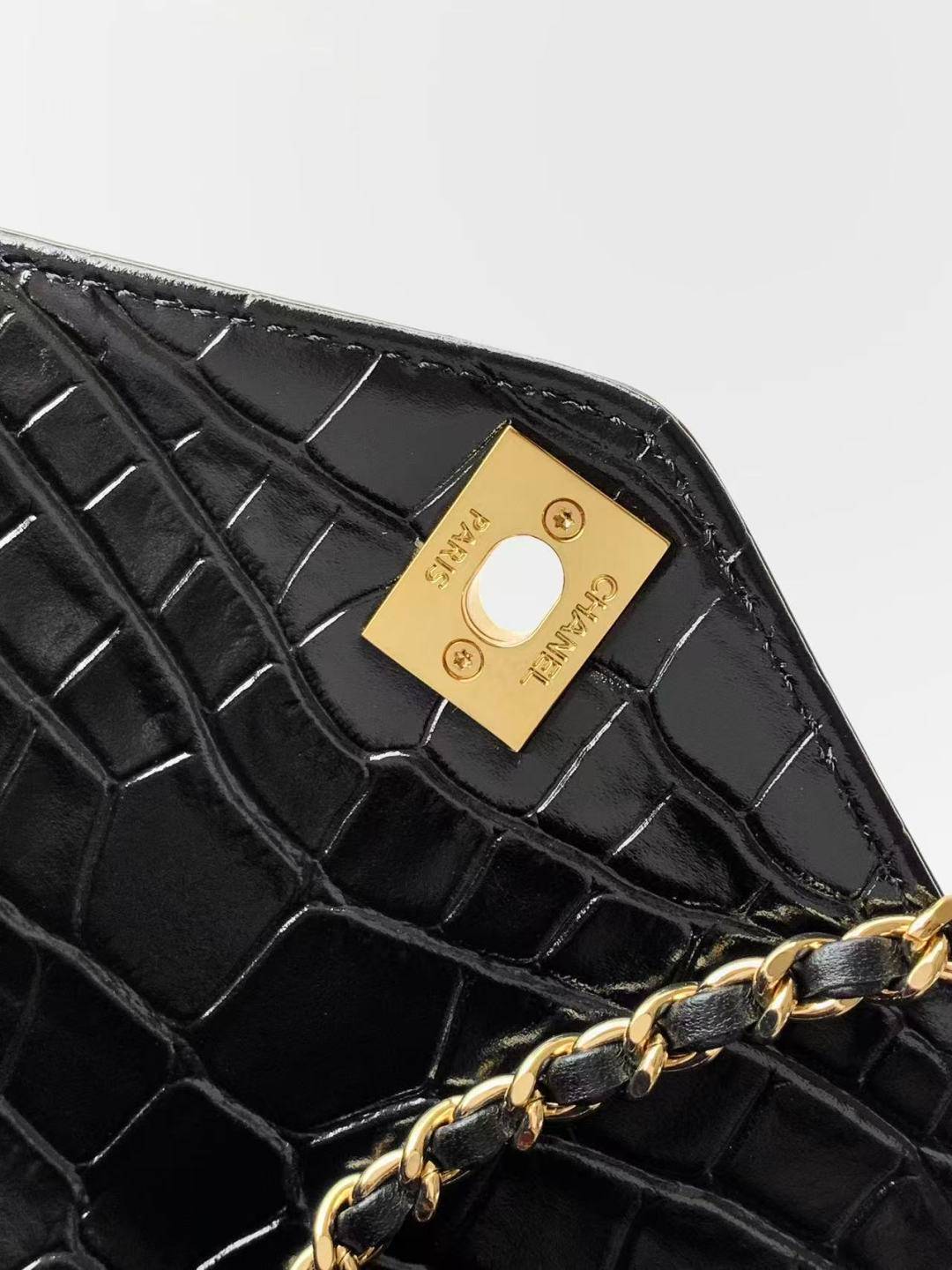 シャネル CHANEL マトラッセ マットキャビアスキン フラップバッグ チェーンショルダーバッグ ゴールド金具 ブラッ - 画像 15