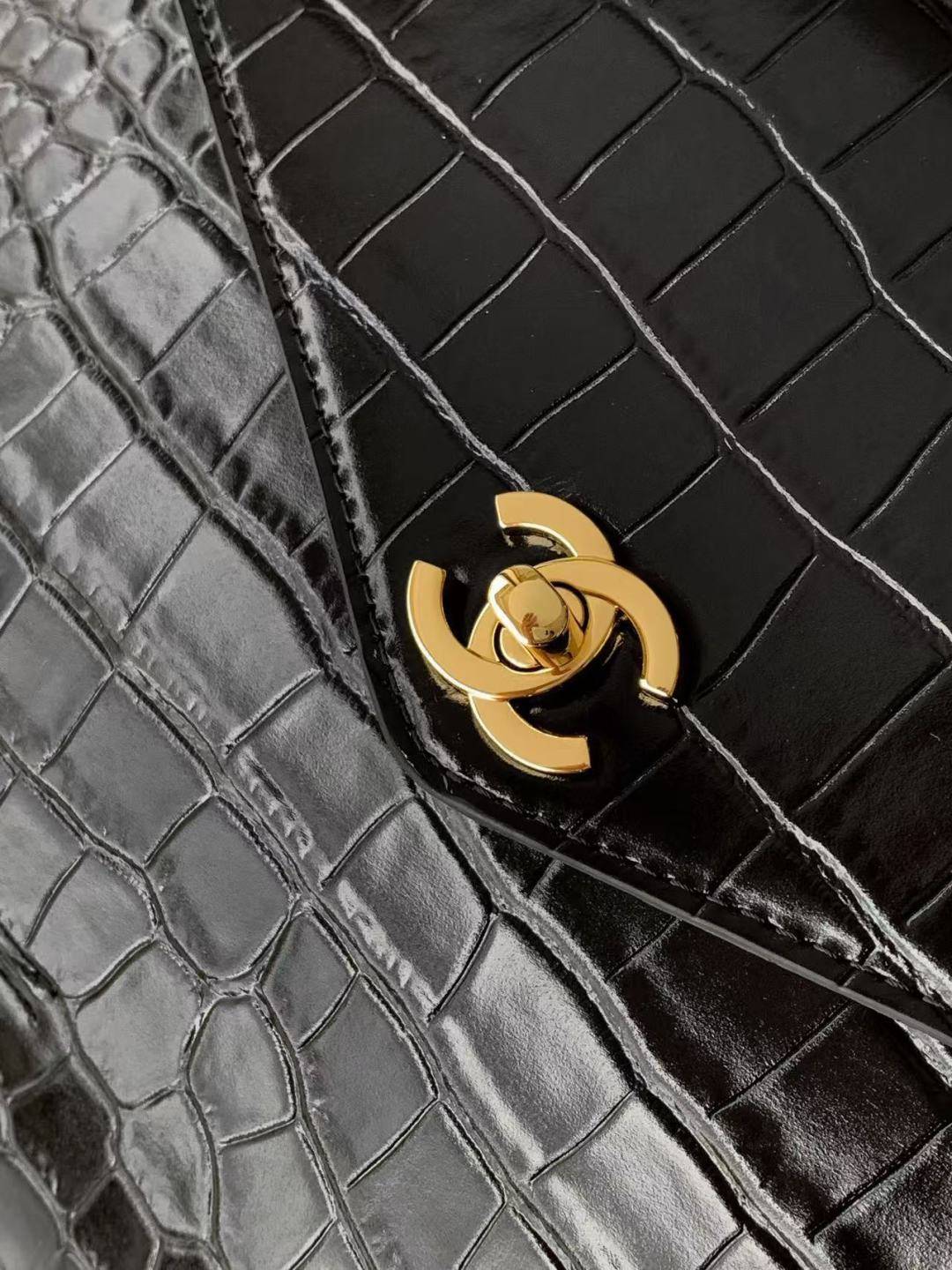 シャネル CHANEL マトラッセ マットキャビアスキン フラップバッグ チェーンショルダーバッグ ゴールド金具 ブラッ - 画像 16