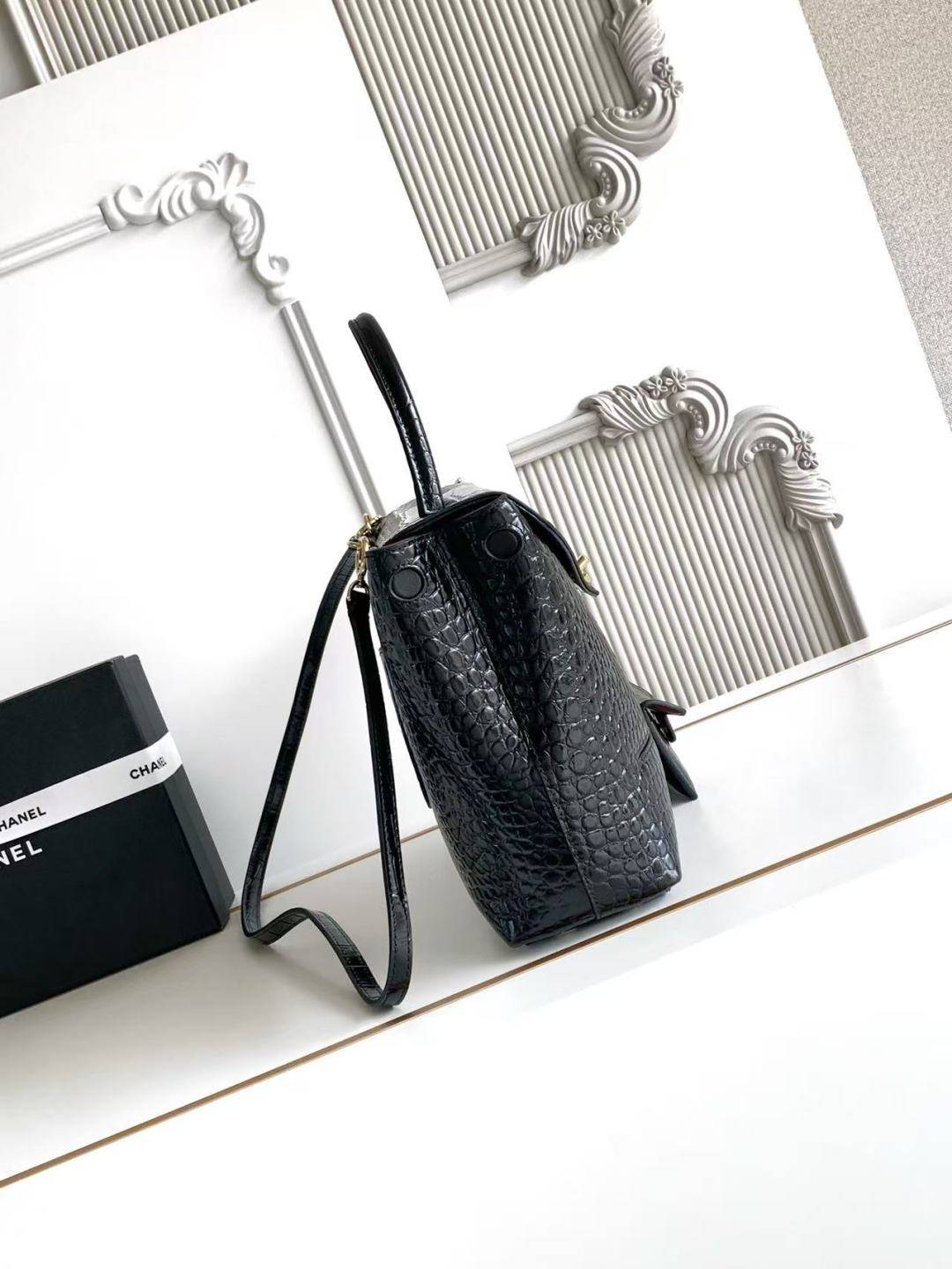 シャネル CHANEL マトラッセ マットキャビアスキン フラップバッグ チェーンショルダーバッグ ゴールド金具 ブラッ - 画像 18