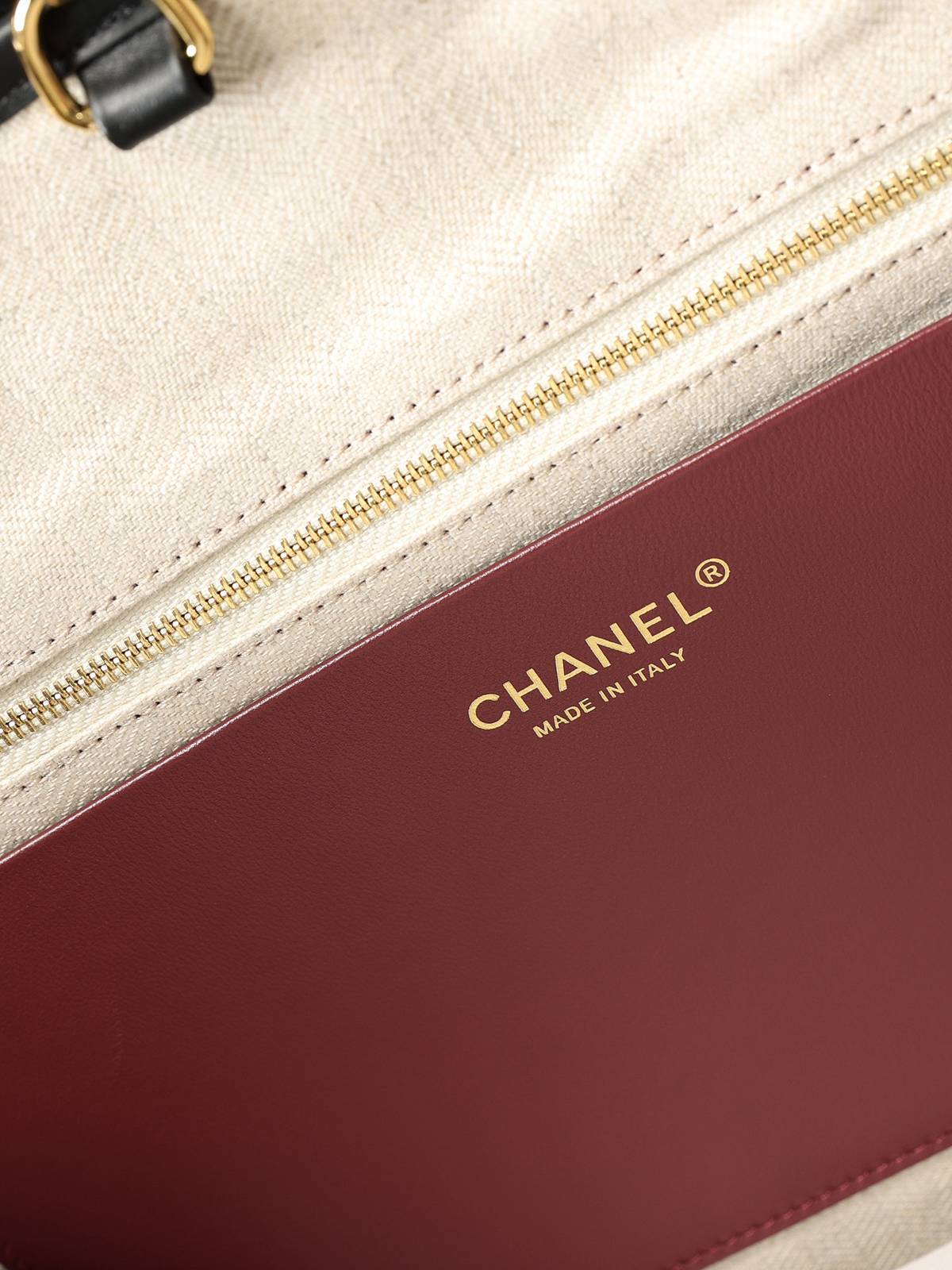 シャネル CHANEL マトラッセ トートバッグ キャビアスキン ゴールド金具 レザー編み込みチェーン ブラック - 画像 3