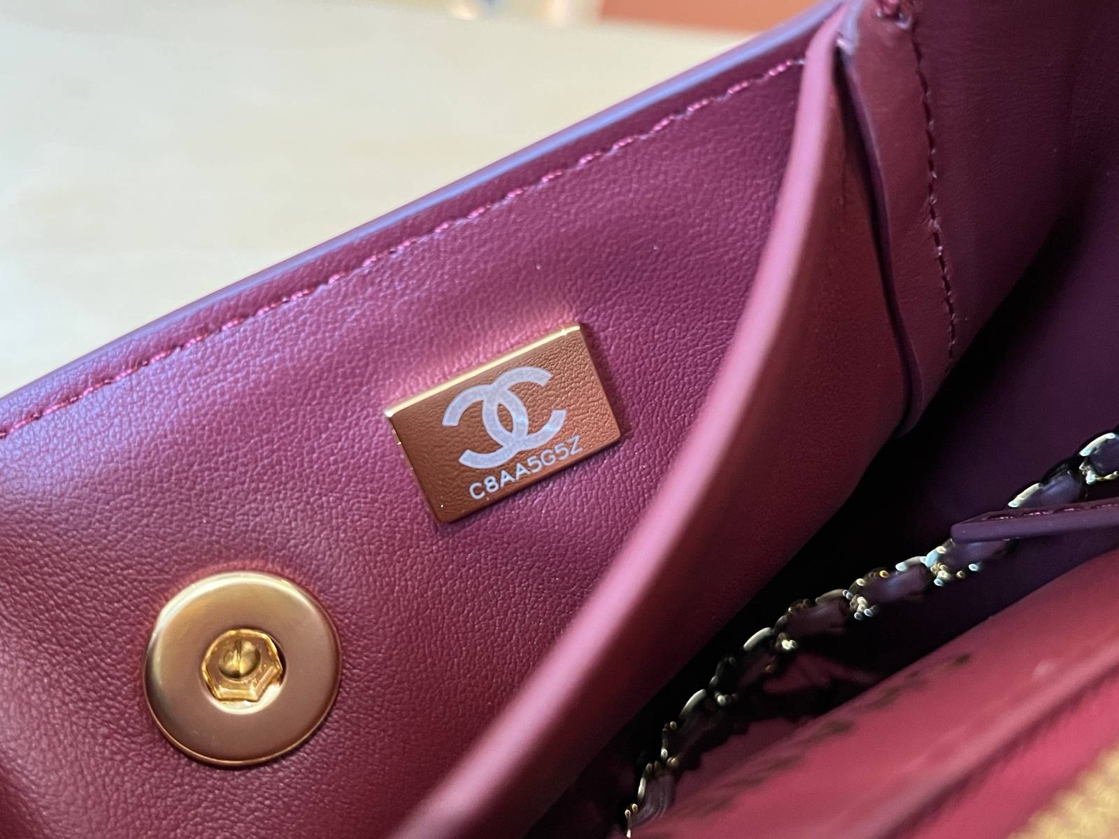シャネル CHANEL AS6223 マトラッセ フラップバッグ キャビアスキン ゴールド金具 レザー編み込みチェーン - 画像 11