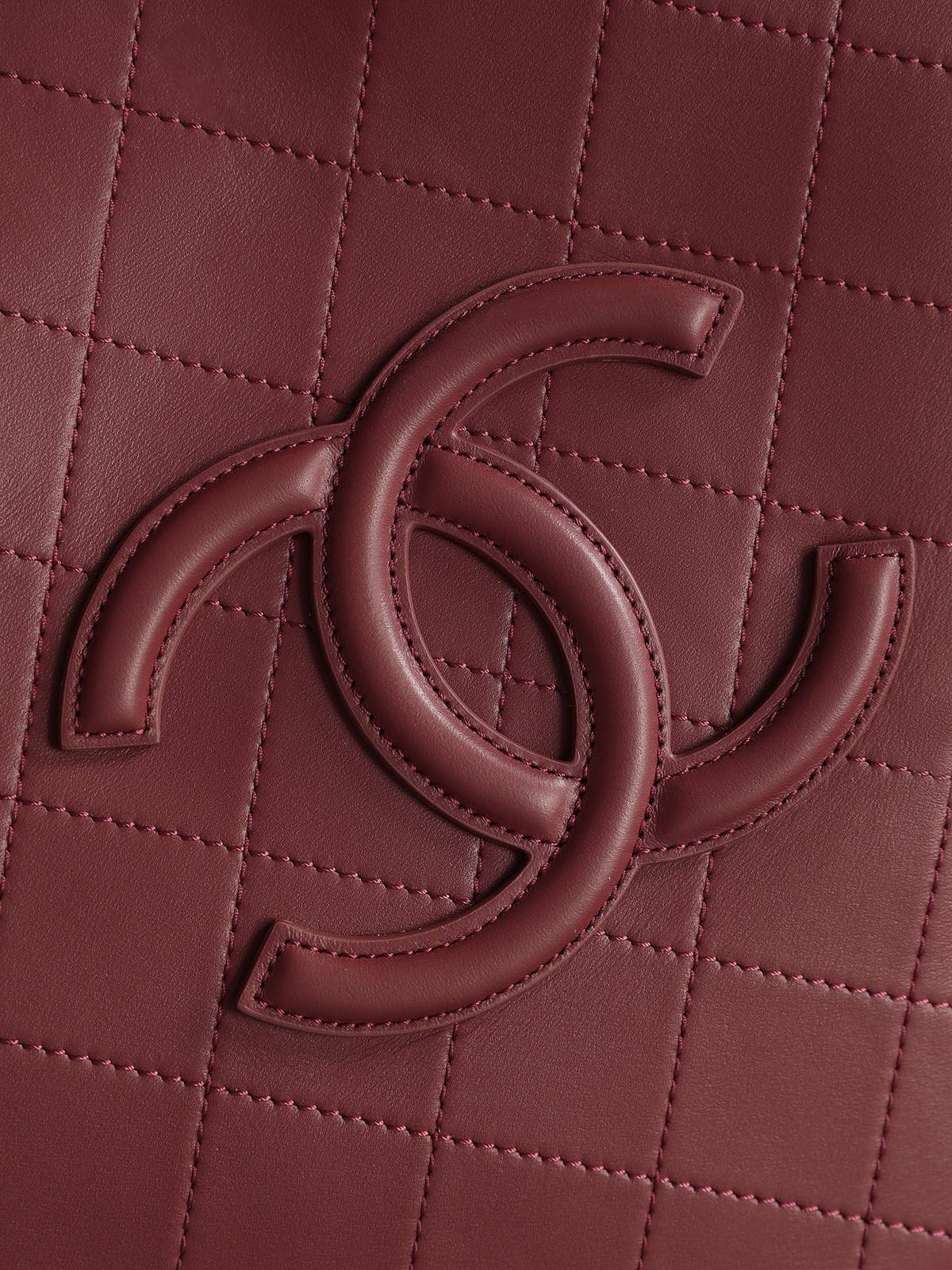 シャネル AS6200 中号 マトラッセ ローズレッド キャビアスキン チェーンショルダーバッグ ゴールド金具 レディー - 画像 14