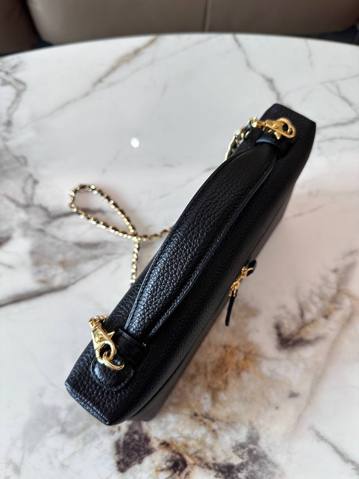 シャネル CHANEL マトラッセ バニティバッグ キャビアスキン ゴールド金具 レザー編み込みチェーン ブラック ホワ - 画像 5