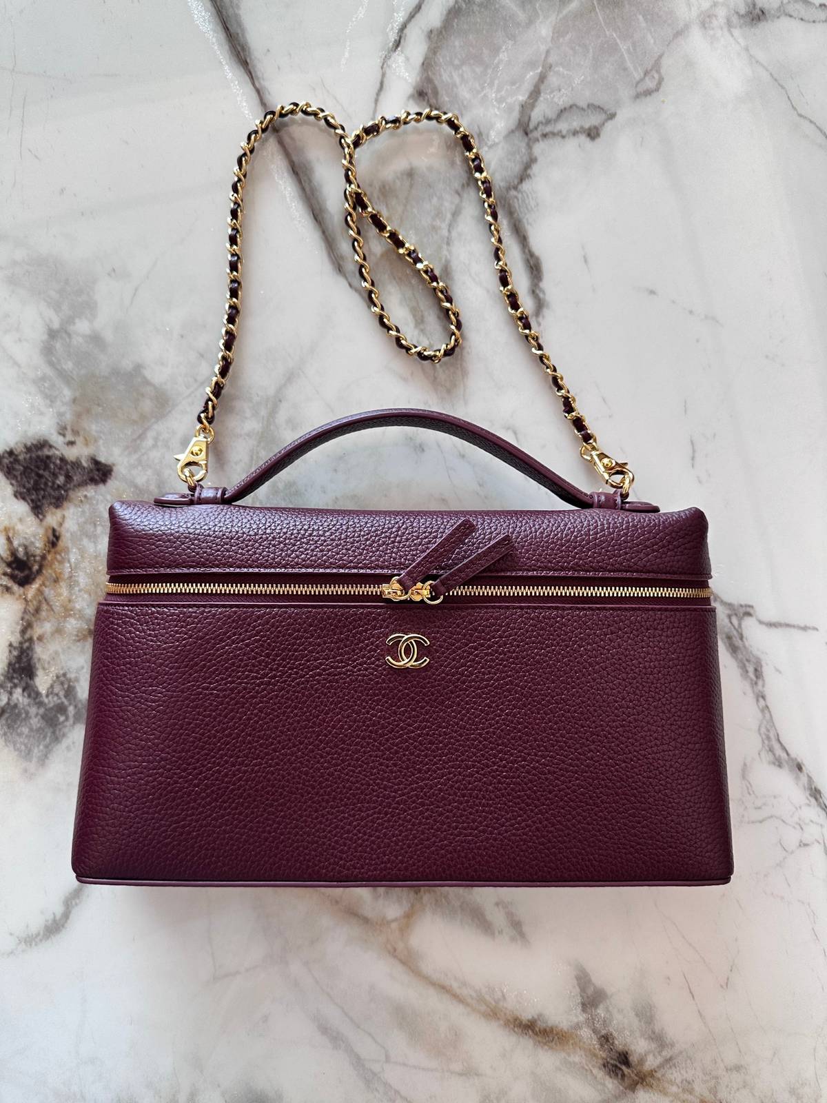 シャネル CHANEL マトラッセ バニティバッグ キャビアスキン ゴールド金具 レザー編み込みチェーン ブラック ホワ - 画像 14