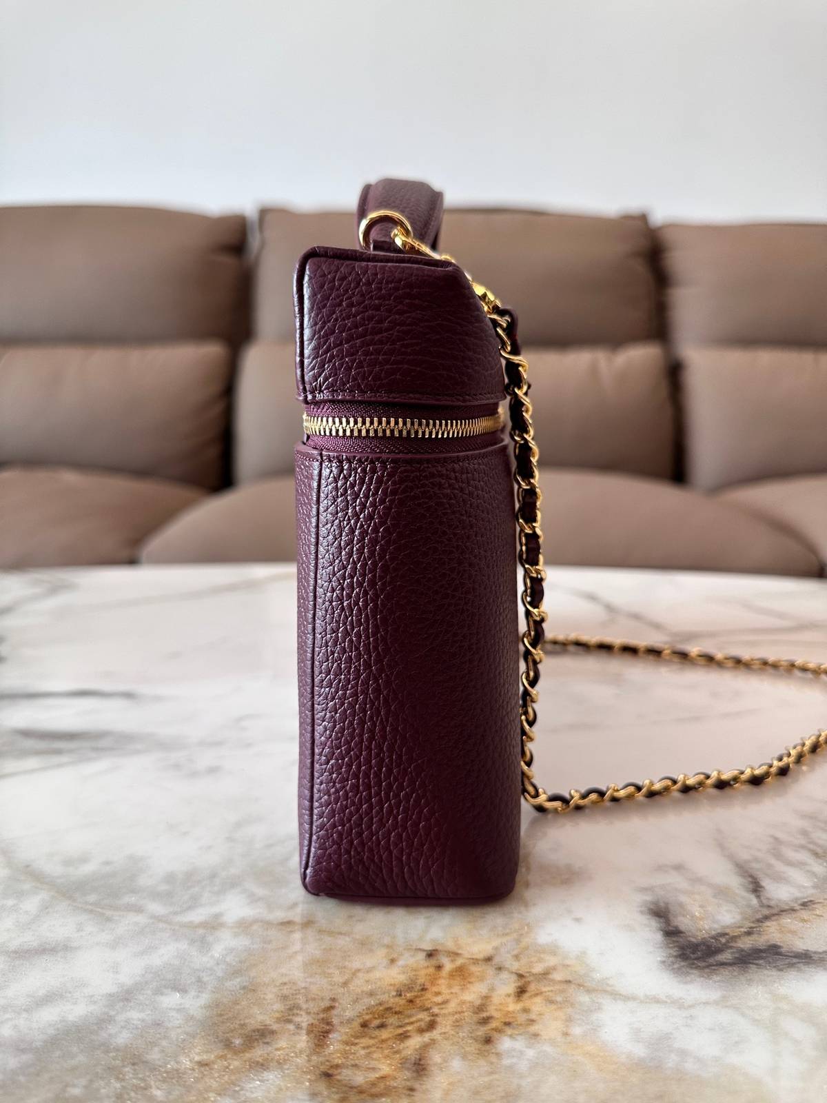 シャネル CHANEL マトラッセ バニティバッグ キャビアスキン ゴールド金具 レザー編み込みチェーン ブラック ホワ - 画像 18