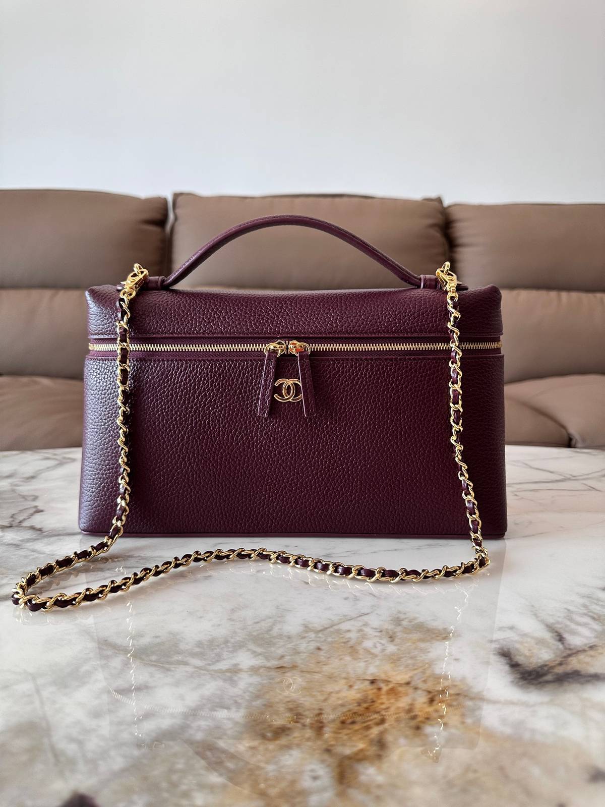シャネル CHANEL マトラッセ バニティバッグ キャビアスキン ゴールド金具 レザー編み込みチェーン ブラック ホワ - 画像 19