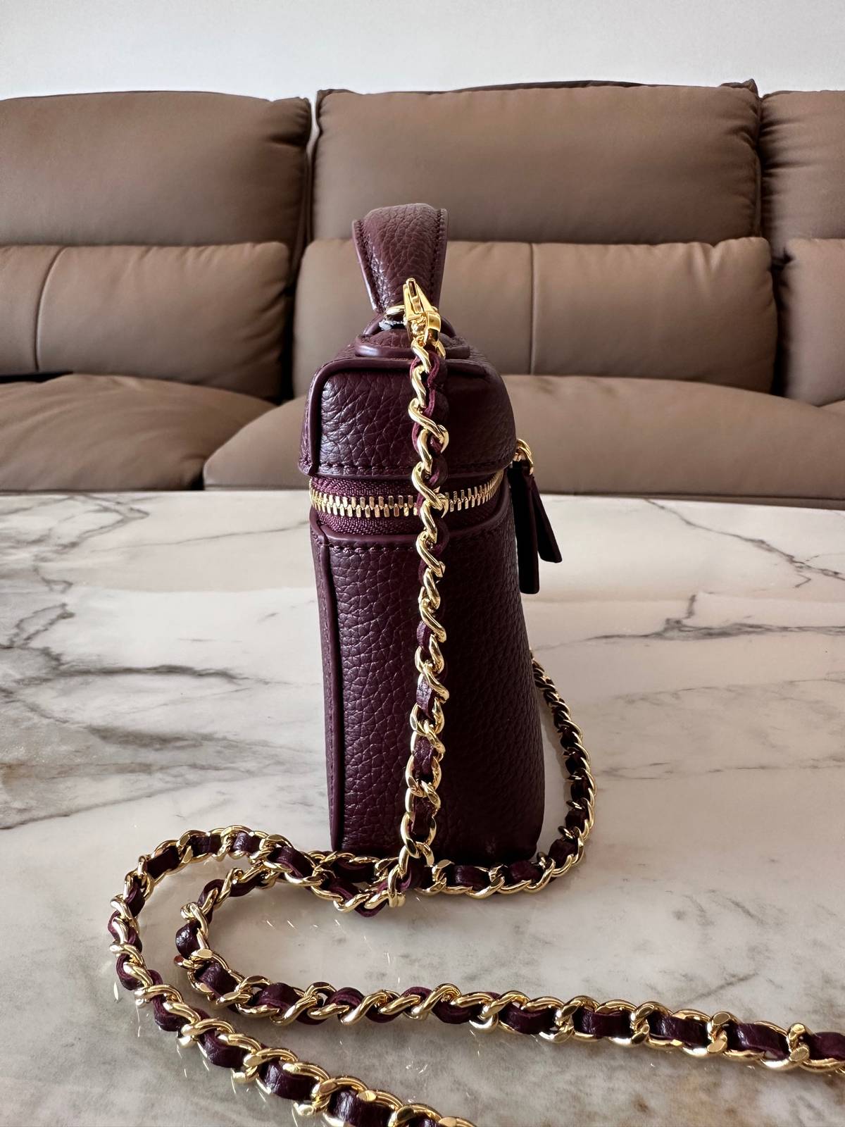 シャネル CHANEL マトラッセ バニティバッグ キャビアスキン ゴールド金具 レザー編み込みチェーン ファスナー開閉 - 画像 18