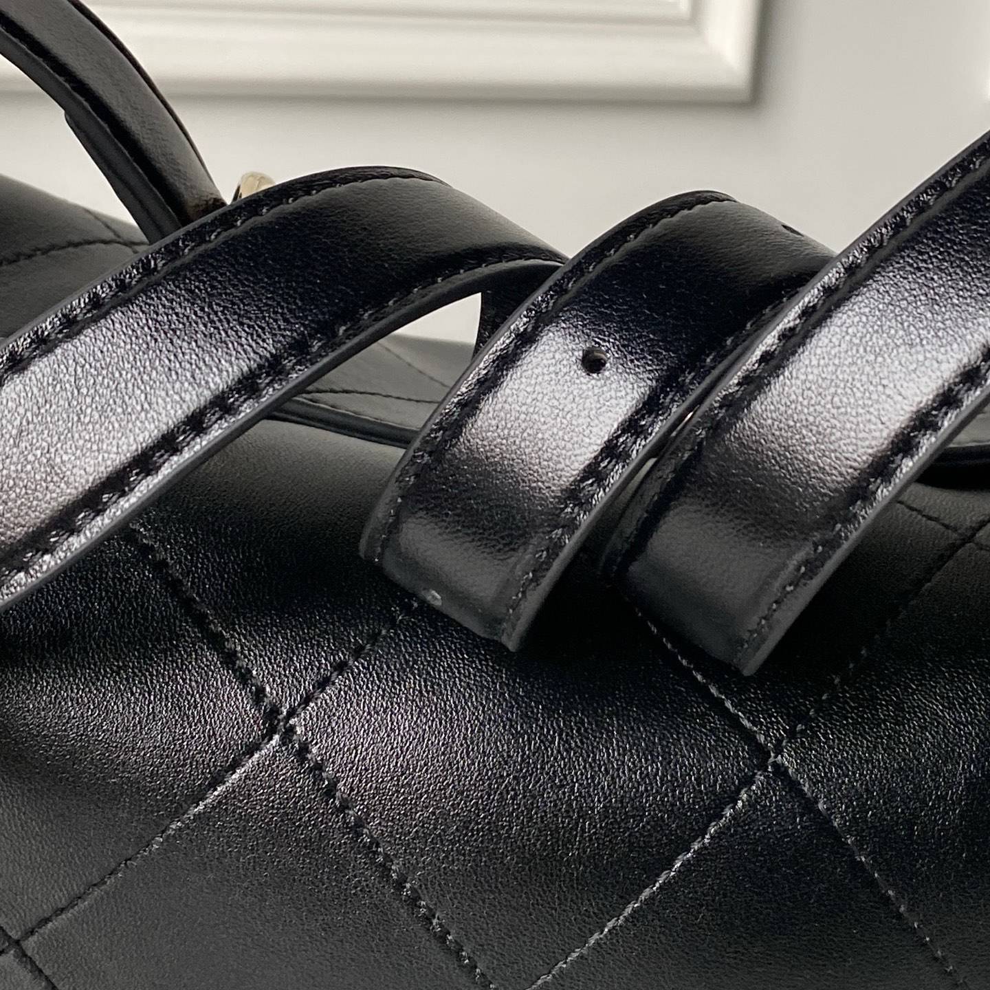 シャネル CHANEL マトラッセ ラムスキン フラップバッグ ゴールド金具 ターンロック レザー編み込みチェーン ブラ - 画像 6