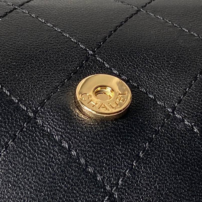 シャネル CHANEL マトラッセ ラムスキン チェーンショルダーバッグ ゴールド金具 ターンロック レディース ブラッ - 画像 5