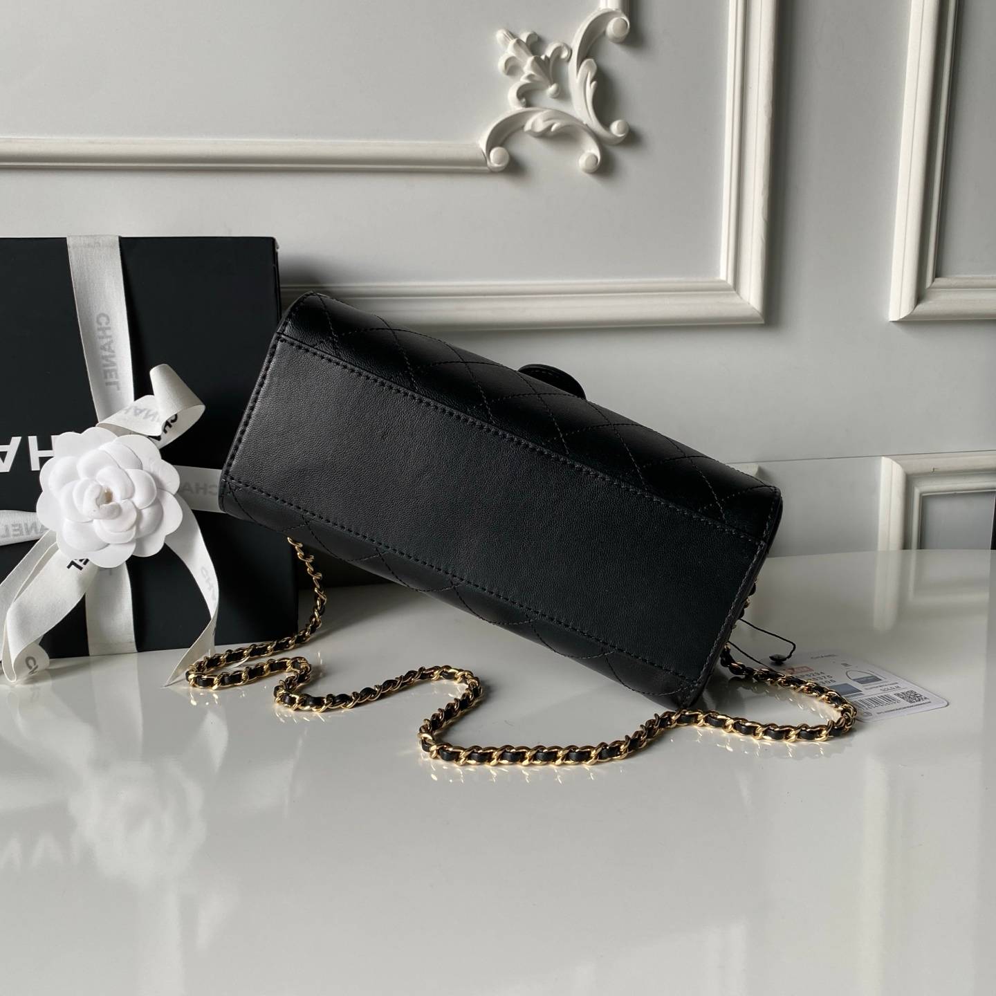 シャネル CHANEL マトラッセ ラムスキン チェーンショルダーバッグ ゴールド金具 ターンロック レディース ブラッ - 画像 6