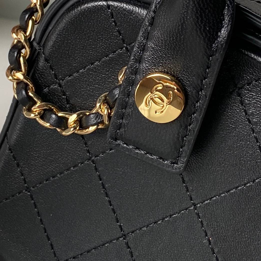 シャネル CHANEL マトラッセ ラムスキン チェーンショルダーバッグ ゴールド金具 ターンロック レディース ブラッ - 画像 7