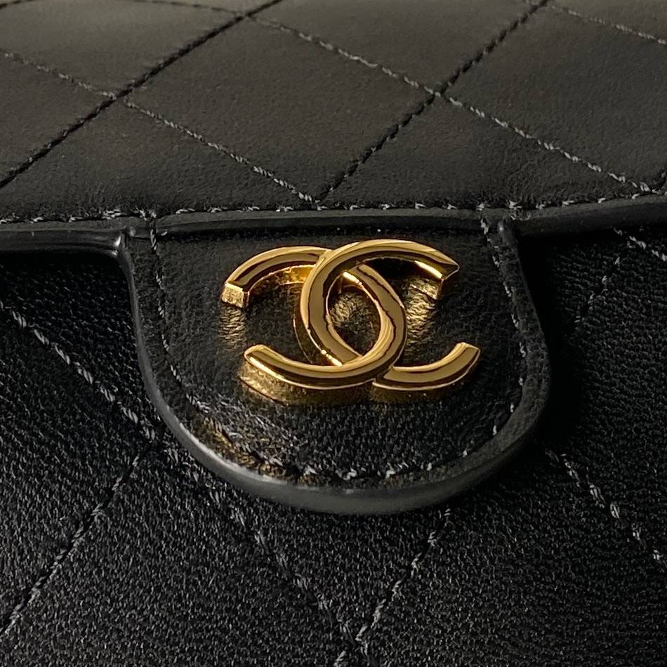 シャネル CHANEL マトラッセ ラムスキン チェーンショルダーバッグ ゴールド金具 ターンロック レディース ブラッ - 画像 8