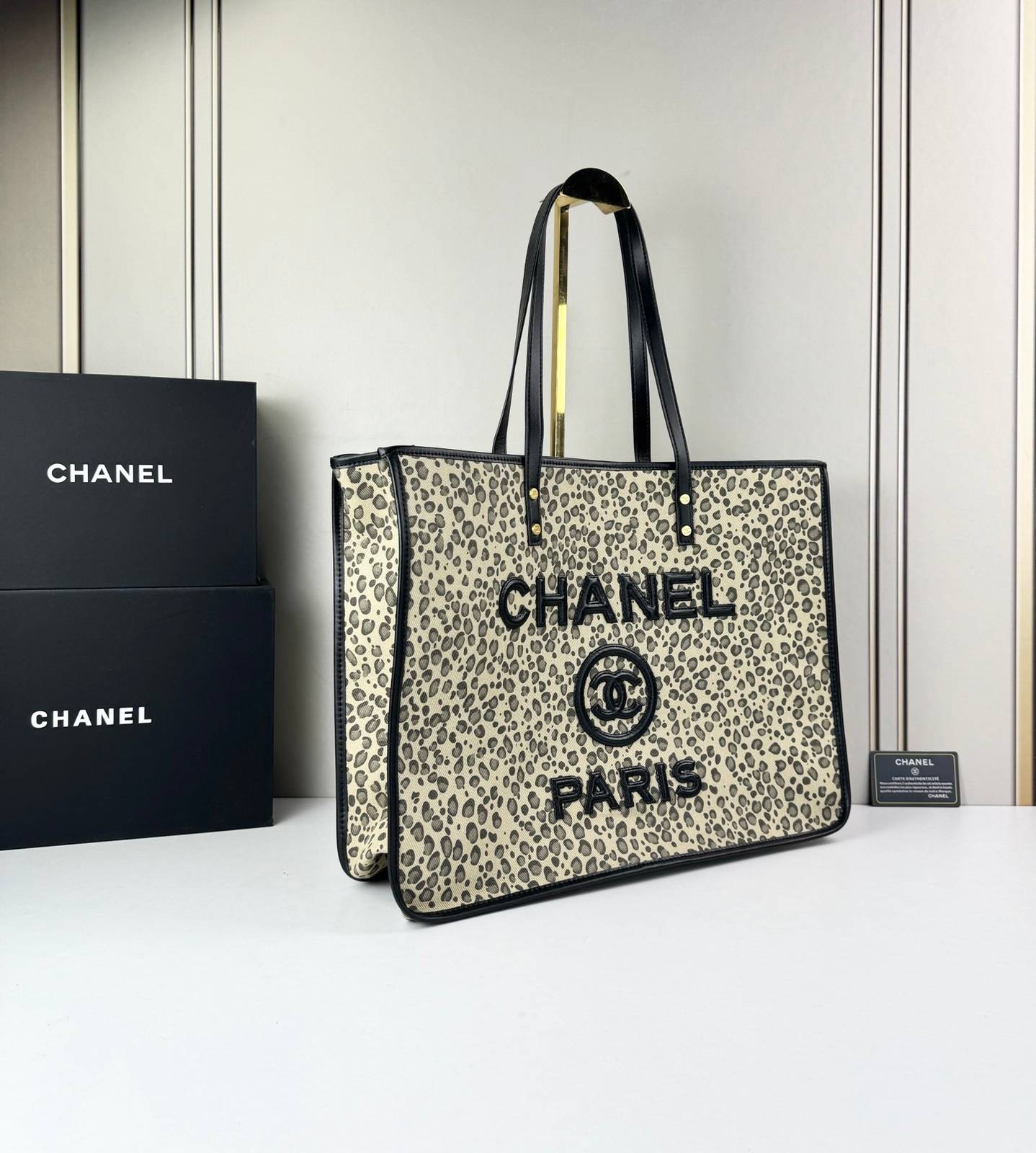 シャネル CHANEL 6922 レオパード柄 チェーンショルダーバッグ マトラッセ ラムスキン ブラック金具 レディー - 画像 8