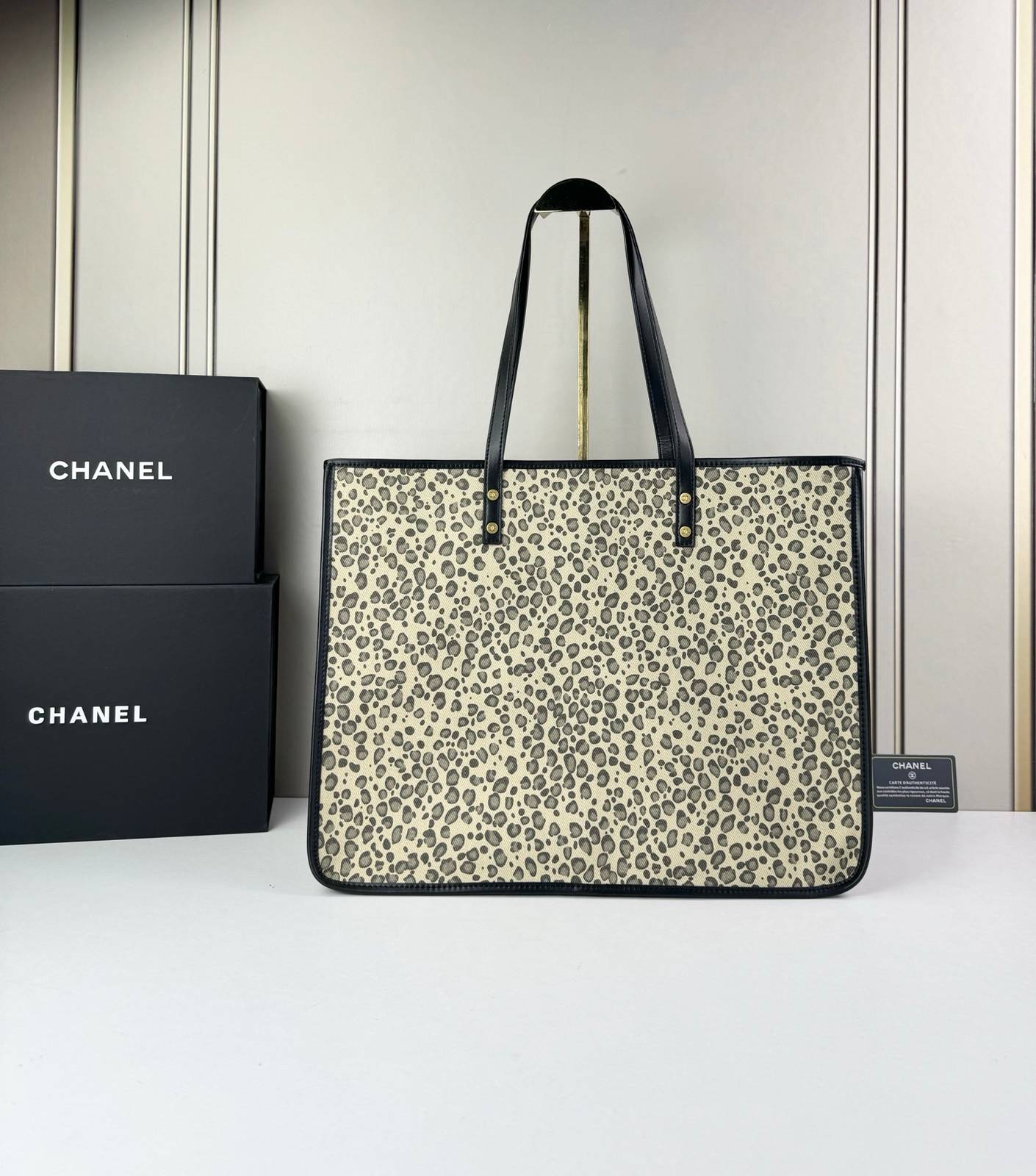 シャネル CHANEL 6922 レオパード柄 チェーンショルダーバッグ マトラッセ ラムスキン ブラック金具 レディー - 画像 9