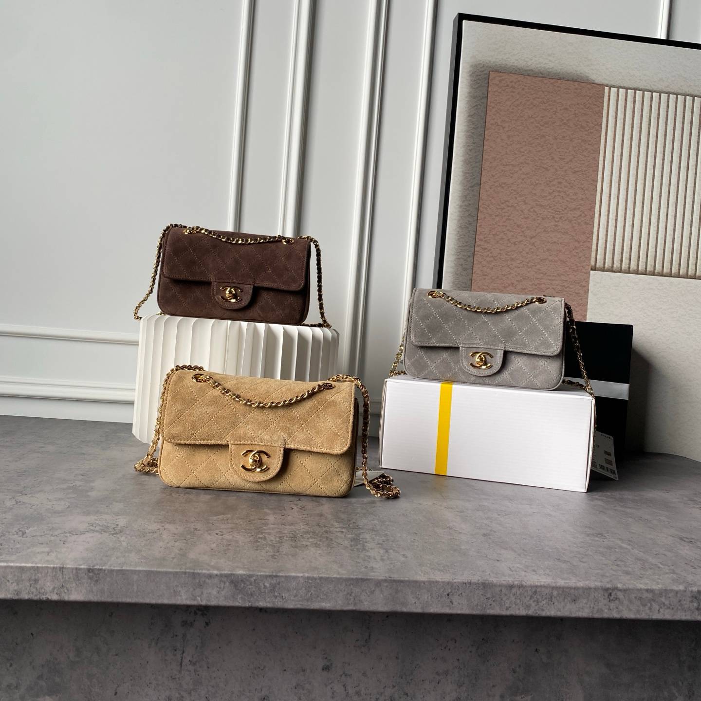 シャネル CHANEL マトラッセ ミニフラップバッグ ラムスキン ゴールド金具 レザー編み込みチェーン ミニバッグ レ
