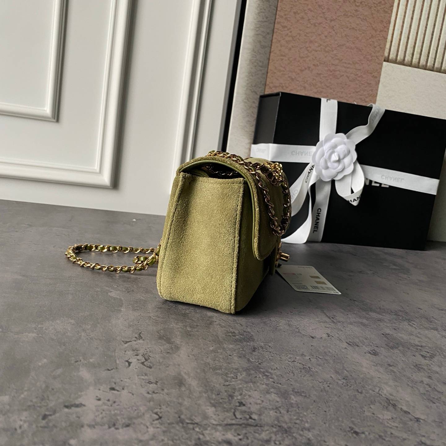 シャネル CHANEL マトラッセ ミニフラップバッグ ラムスキン ゴールド金具 レザー編み込みチェーン ミニバッグ レ - 画像 6