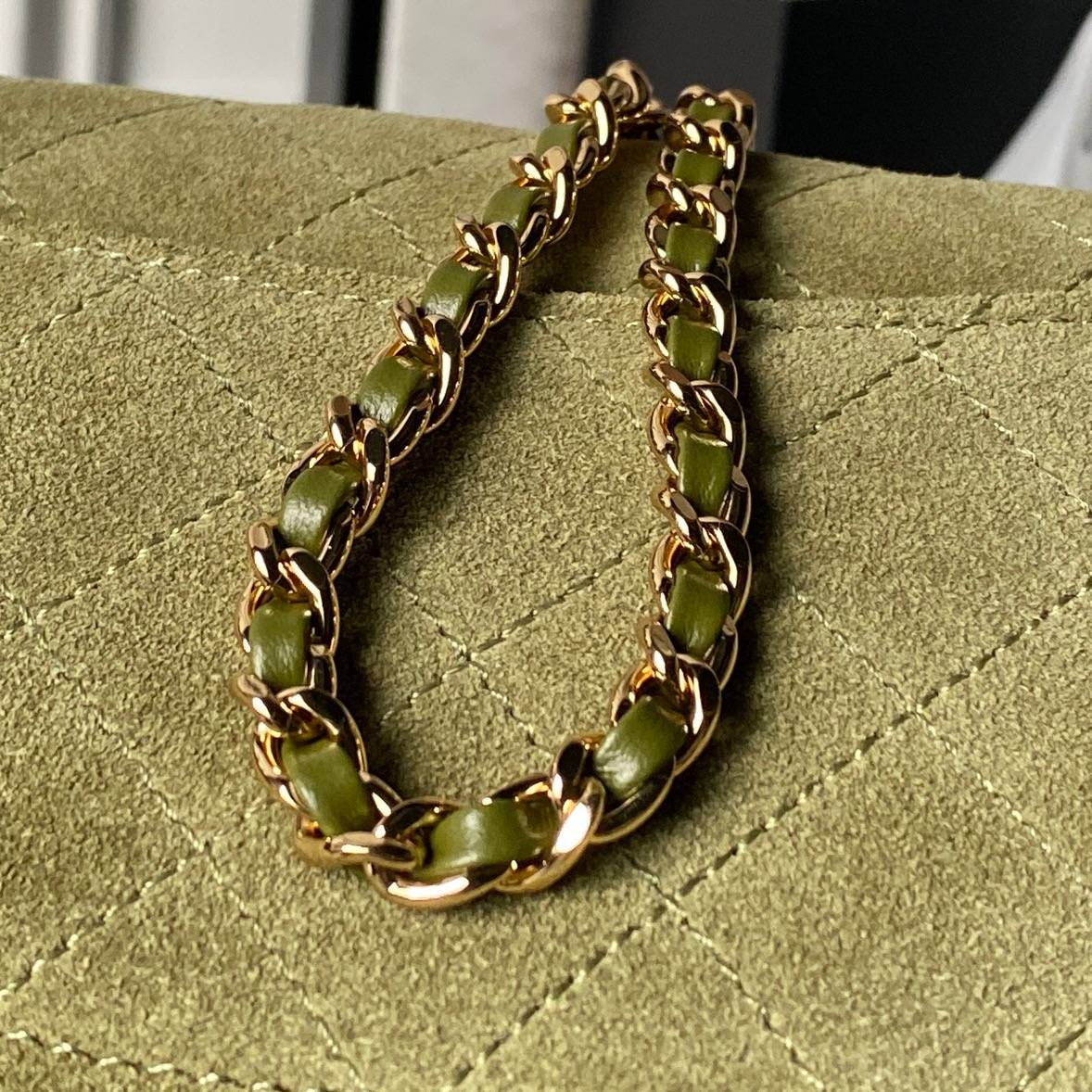 シャネル CHANEL マトラッセ ミニフラップバッグ ラムスキン ゴールド金具 レザー編み込みチェーン ミニバッグ レ - 画像 7