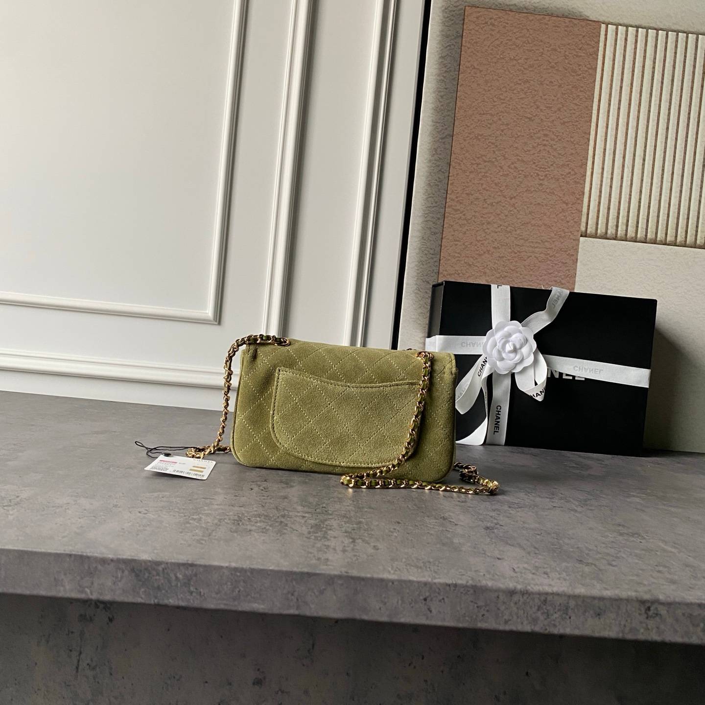 シャネル CHANEL マトラッセ ミニフラップバッグ ラムスキン ゴールド金具 レザー編み込みチェーン ミニバッグ レ - 画像 9