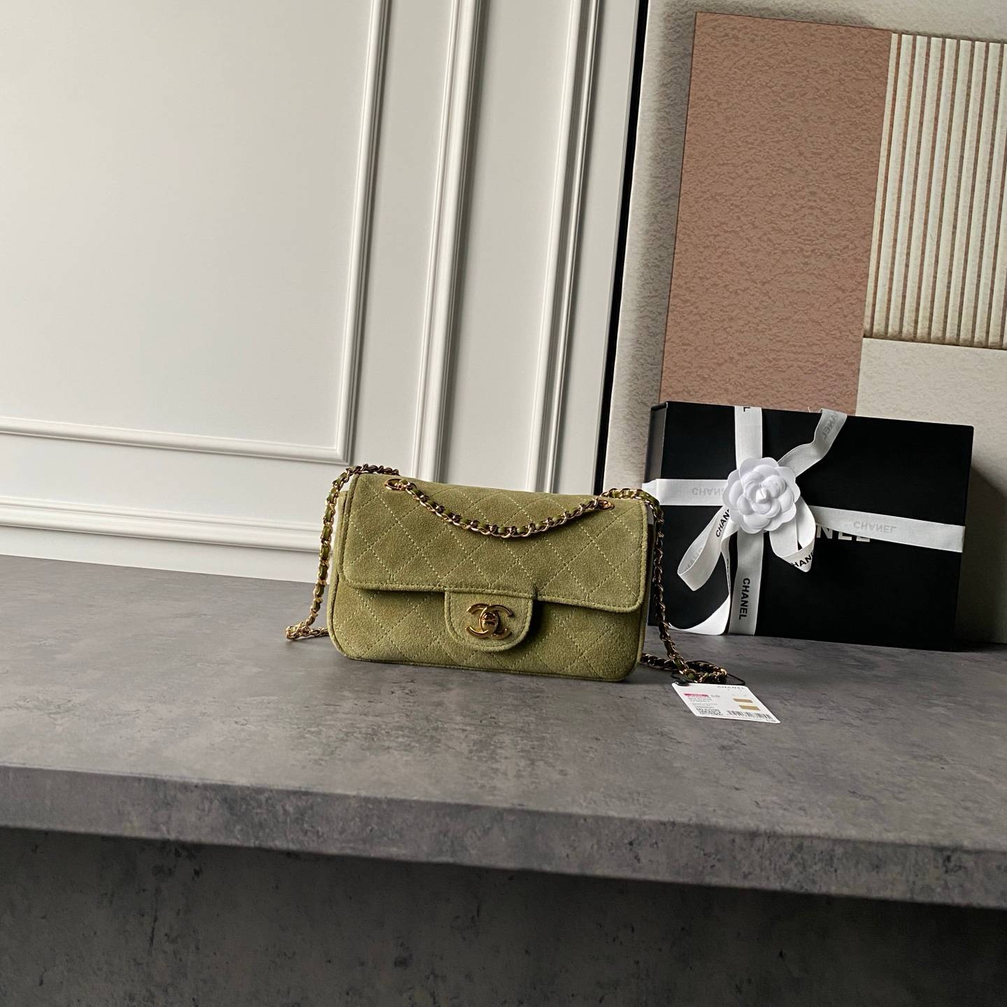 シャネル CHANEL マトラッセ ミニフラップバッグ ラムスキン ゴールド金具 レザー編み込みチェーン ミニバッグ レ - 画像 10