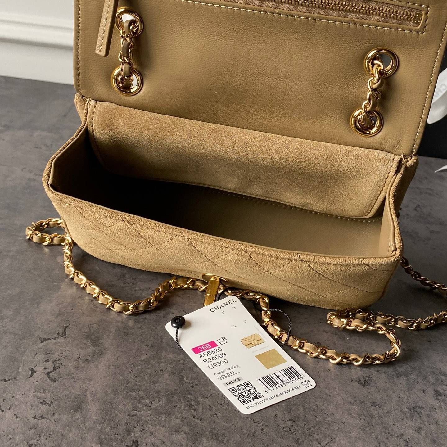 シャネル CHANEL マトラッセ ミニフラップバッグ ラムスキン ゴールド金具 レザー編み込みチェーン ミニバッグ レ - 画像 13