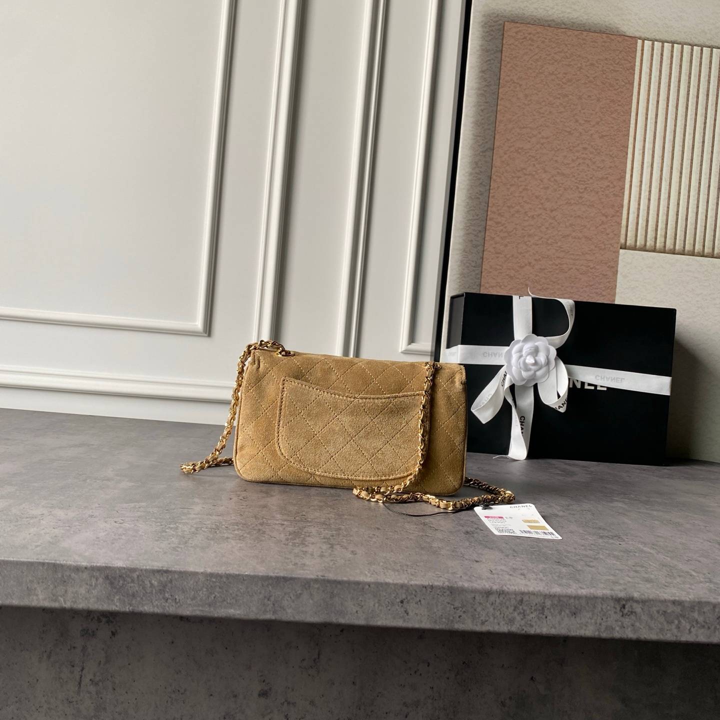 シャネル CHANEL マトラッセ ミニフラップバッグ ラムスキン ゴールド金具 レザー編み込みチェーン ミニバッグ レ - 画像 18