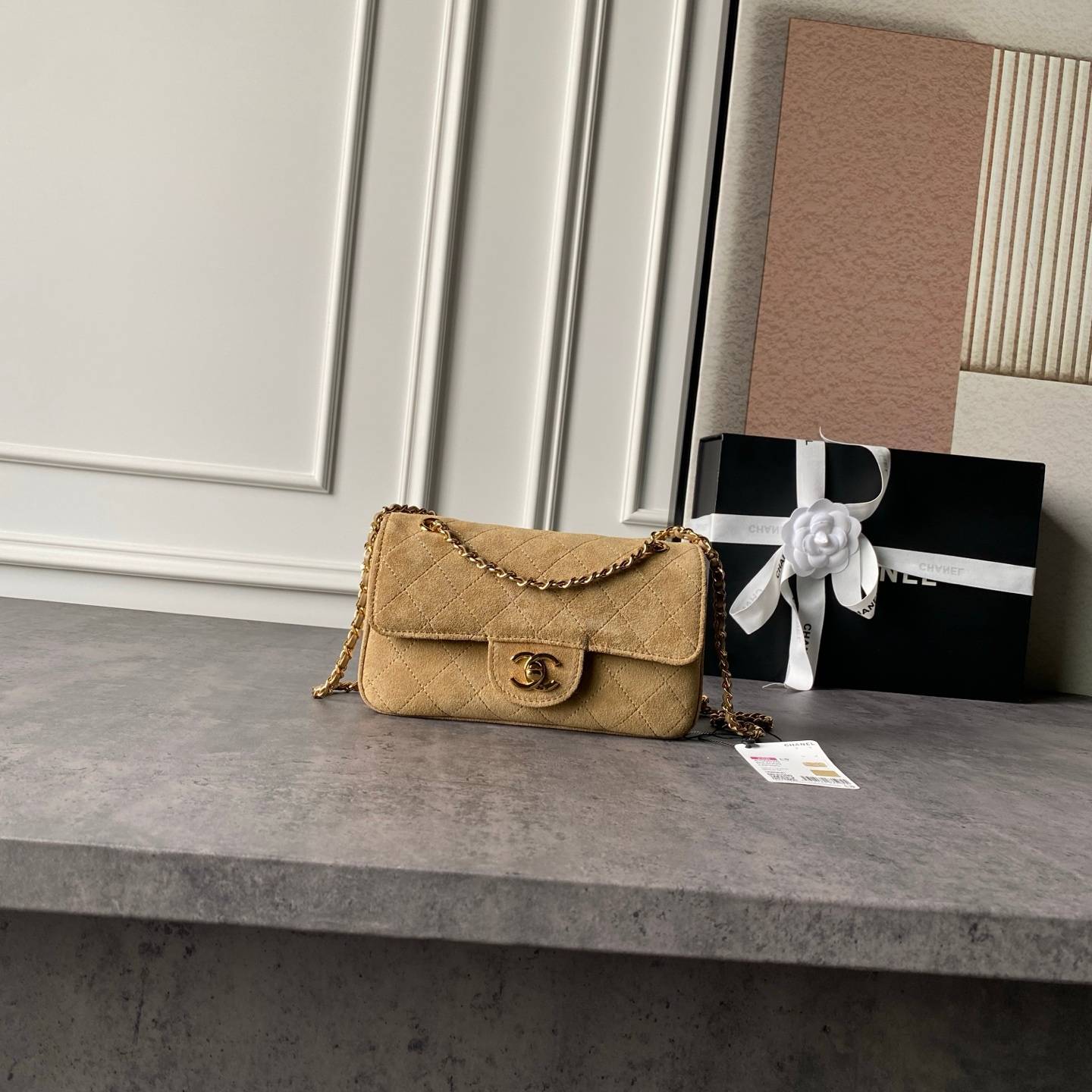 シャネル CHANEL マトラッセ ミニフラップバッグ ラムスキン ゴールド金具 レザー編み込みチェーン ミニバッグ レ - 画像 19