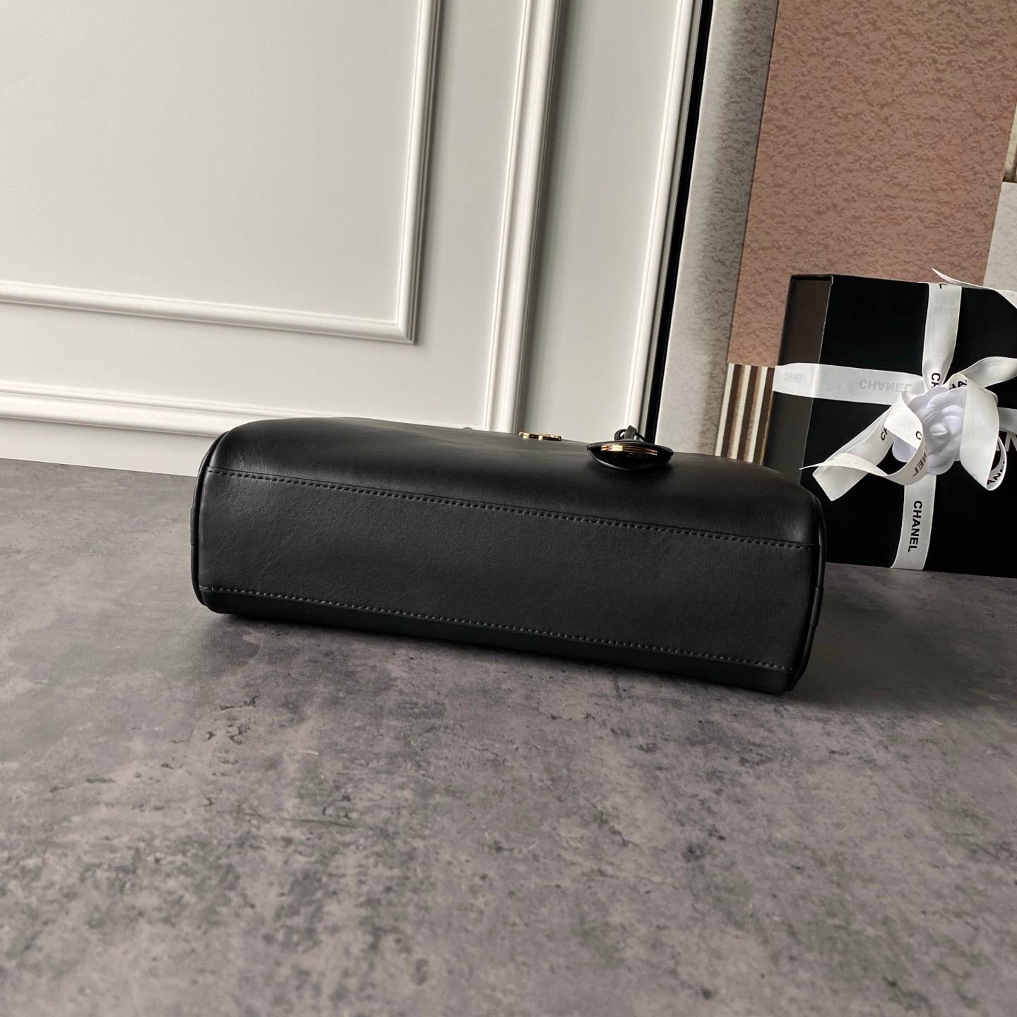 シャネル CHANEL ボストンバッグ マトラッセ ブラックキャビアスキン ゴールド金具 2WAY レディース - 画像 5