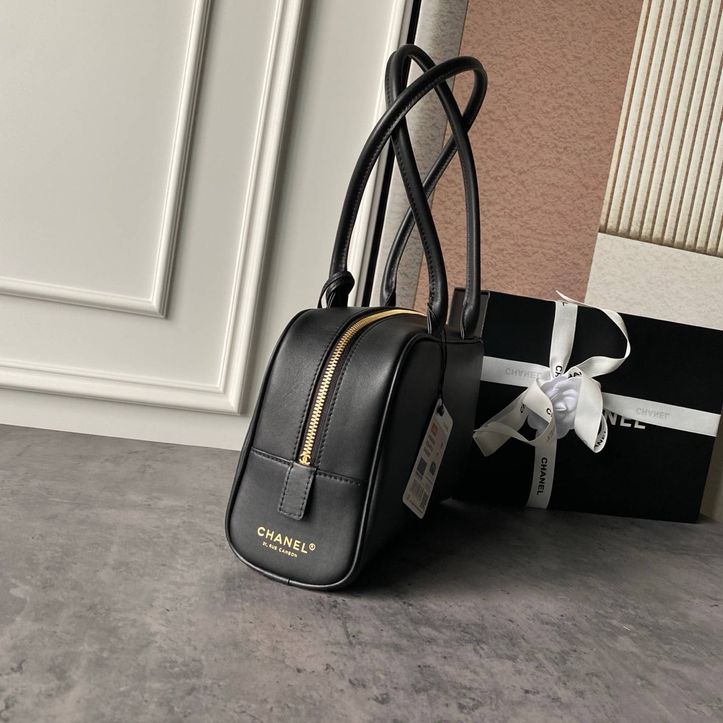 シャネル CHANEL ボストンバッグ マトラッセ ブラックキャビアスキン ゴールド金具 2WAY レディース - 画像 6