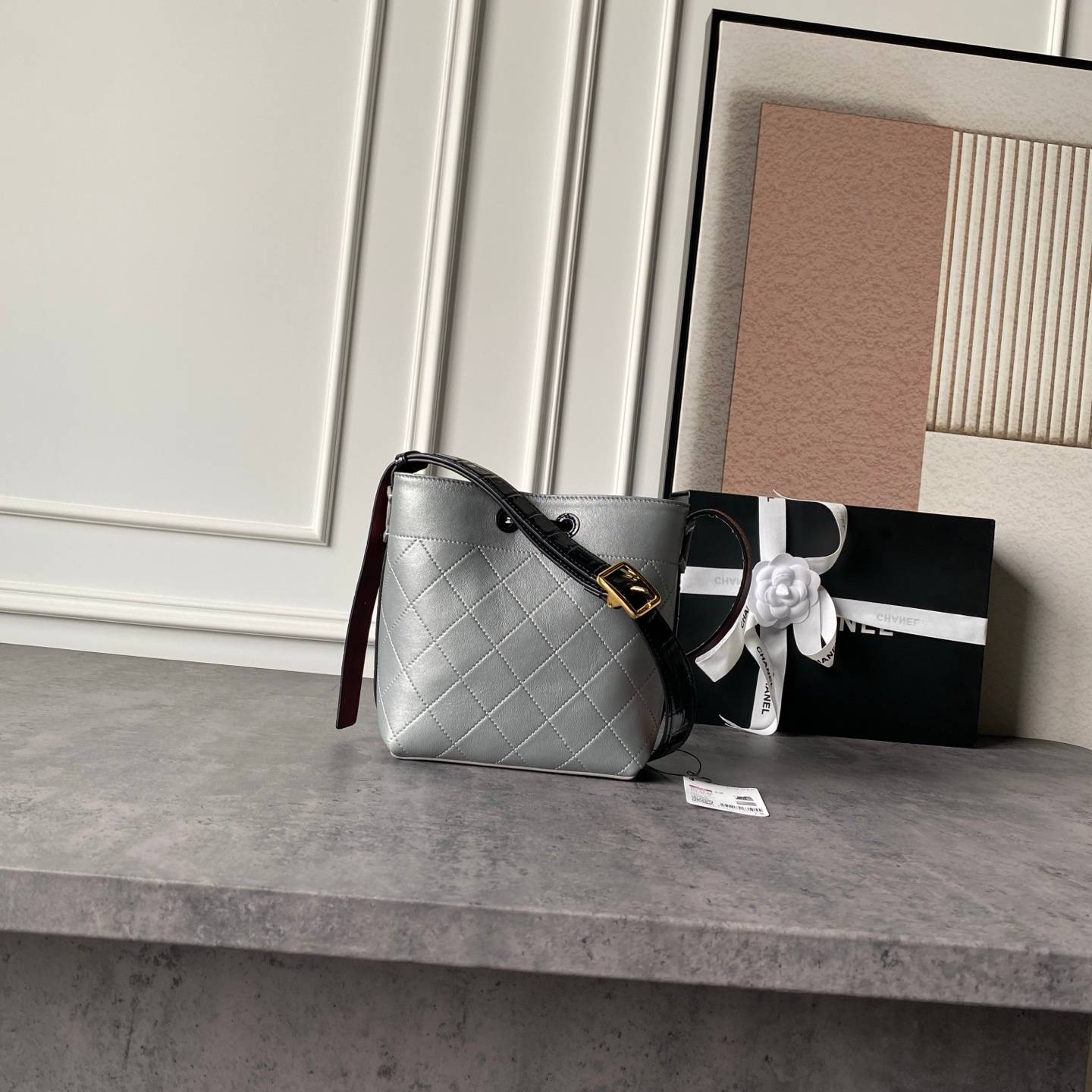 シャネル CHANEL マトラッセ チェーンショルダーバッグ キャビアスキン ブラック ゴールド金具 レディース - 画像 9