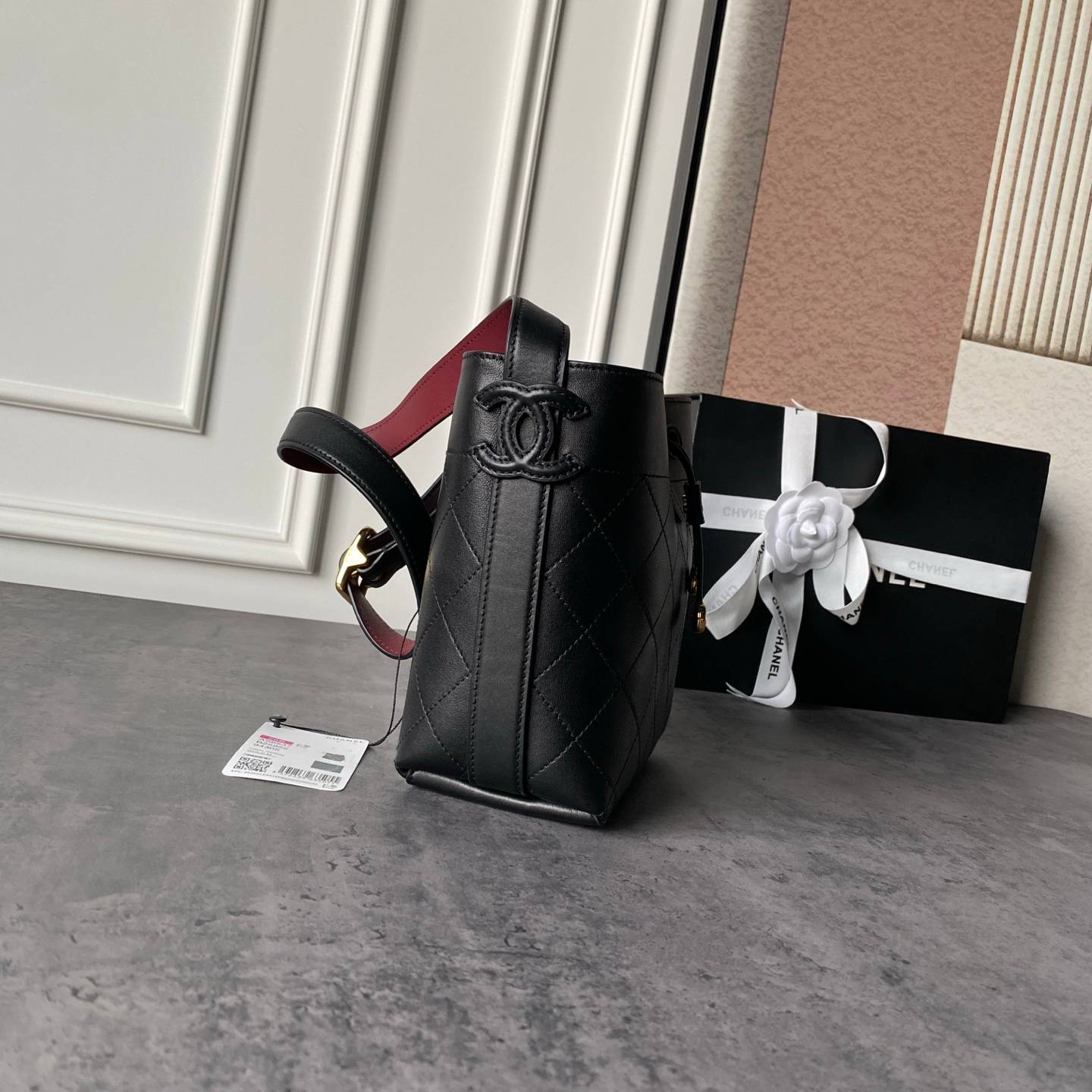 シャネル CHANEL マトラッセ チェーンショルダーバッグ キャビアスキン ブラック ゴールド金具 レディース - 画像 14