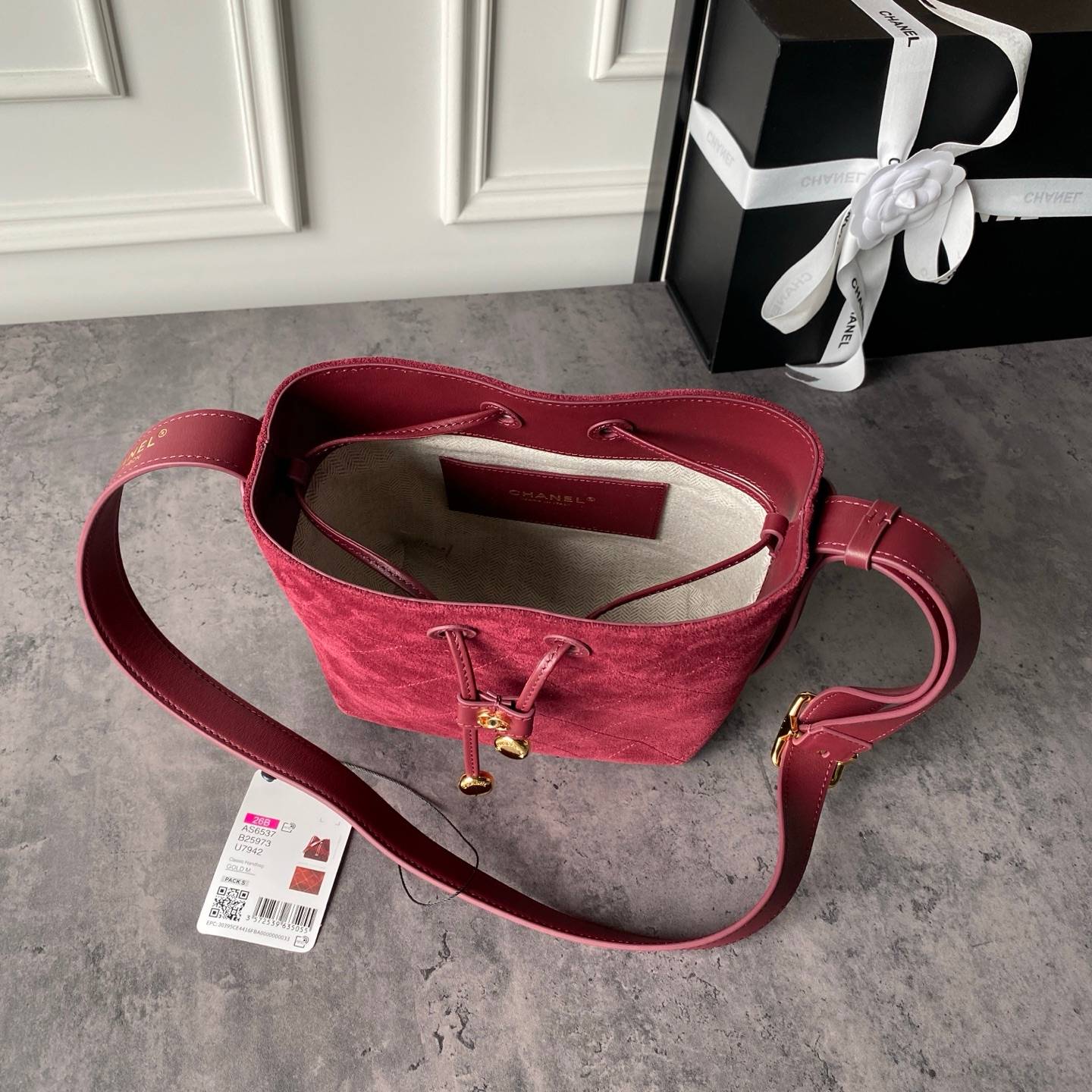 シャネル CHANEL 6537 マトラッセ フラップバッグ レザー編み込みチェーン ゴールド金具 レディース ブラック - 画像 3