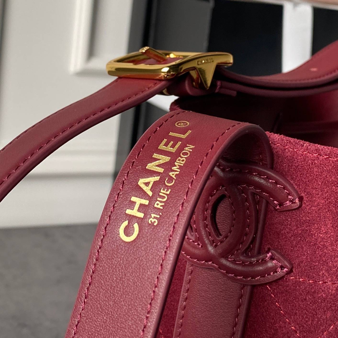 シャネル CHANEL 6537 マトラッセ フラップバッグ レザー編み込みチェーン ゴールド金具 レディース ブラック - 画像 7