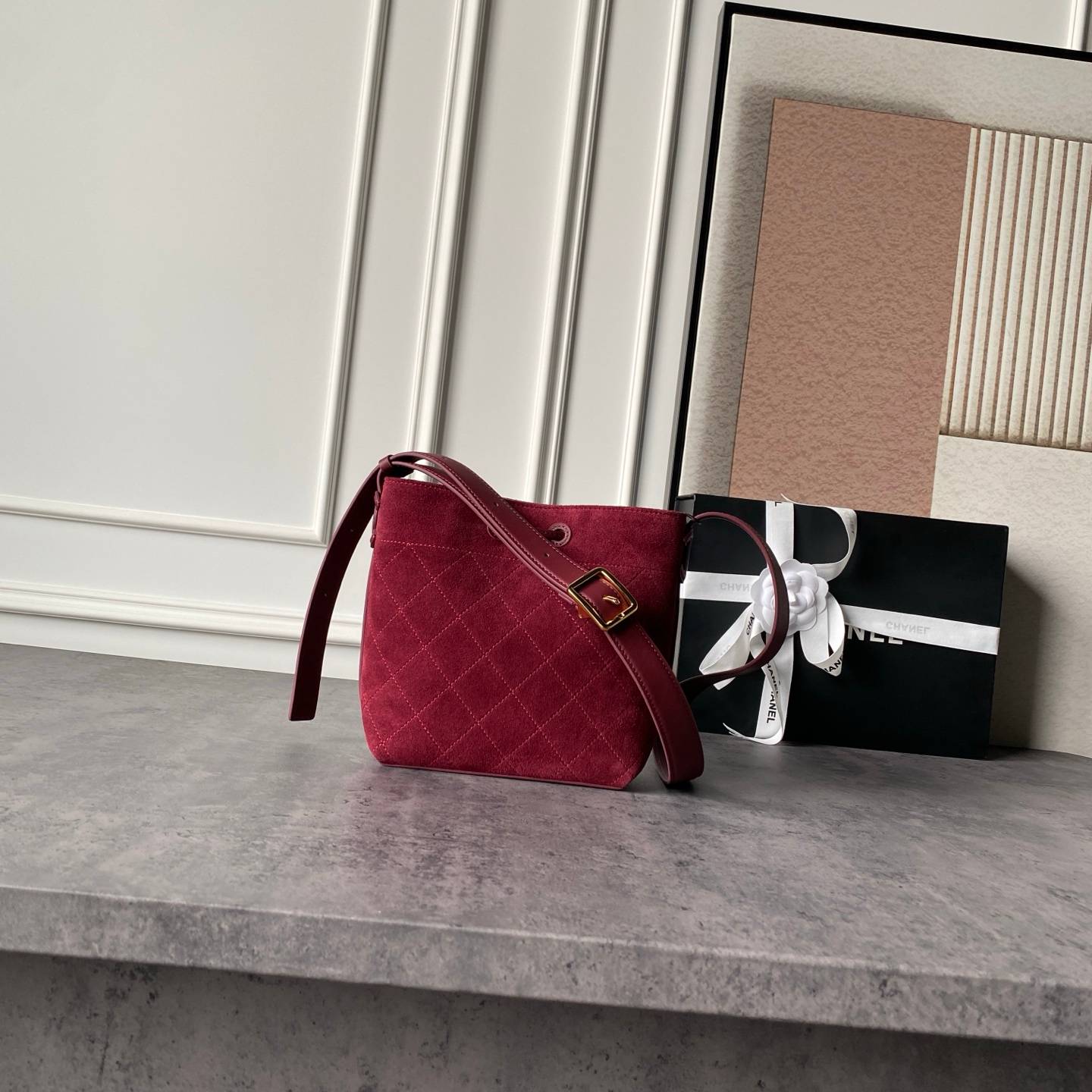 シャネル CHANEL 6537 マトラッセ フラップバッグ レザー編み込みチェーン ゴールド金具 レディース ブラック - 画像 9