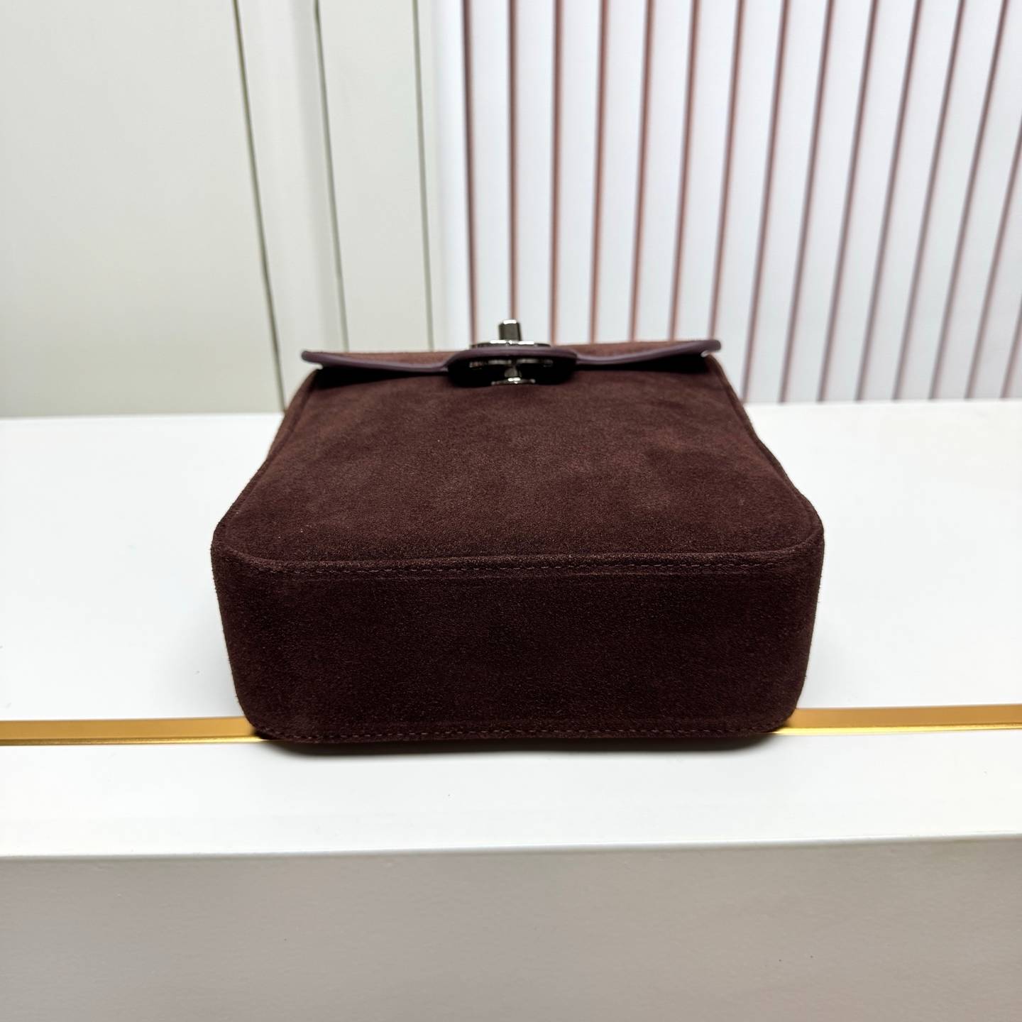 シャネル 6228 ラムスキン フラップバッグ シルバー金具 レザー編み込みチェーン クロスボディ レディース ブラック - 画像 5