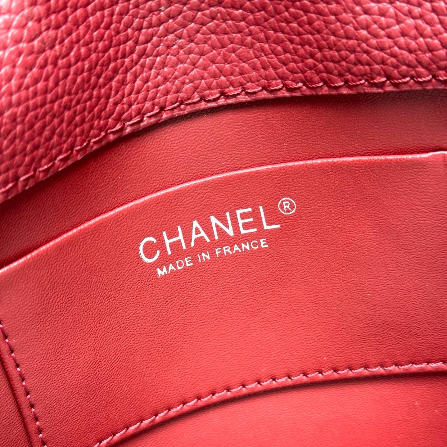 シャネル CHANEL 6228 マトラッセ フラップバッグ キャビアスキン シルバー金具 レザー編み込みチェーン 2W - 画像 4