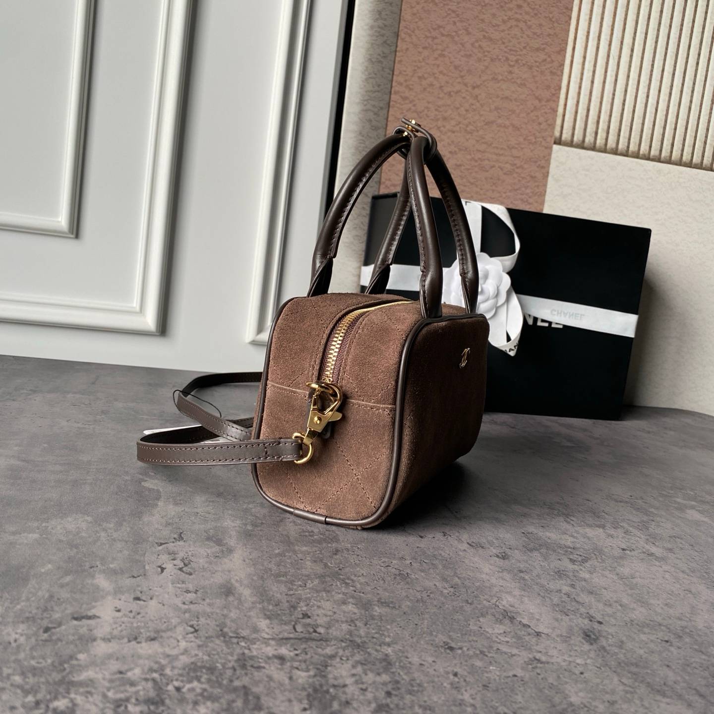 シャネル CHANEL ミニマトラッセ ラムスキン ポシェット ゴールド金具 トップハンドル付き 2WAY レディース - 画像 6