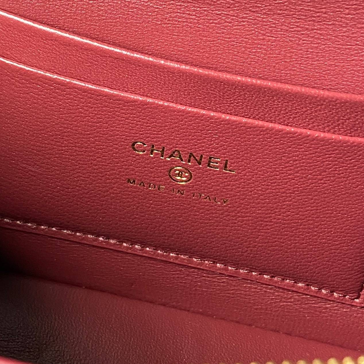 シャネル CHANEL マトラッセ キャビアスキン バニティバッグ ゴールド金具 レザー編み込みチェーン レディース - 画像 2