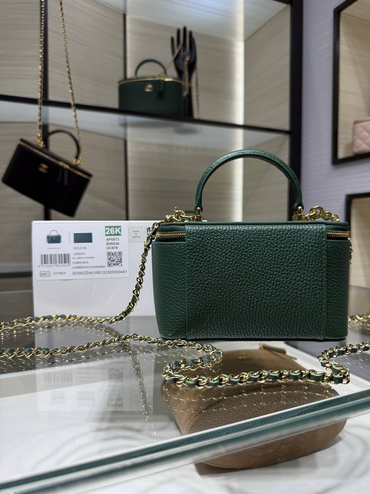 シャネル CHANEL マトラッセ バニティバッグ キャビアスキン ゴールド金具 ミラー付き レディース - 画像 18