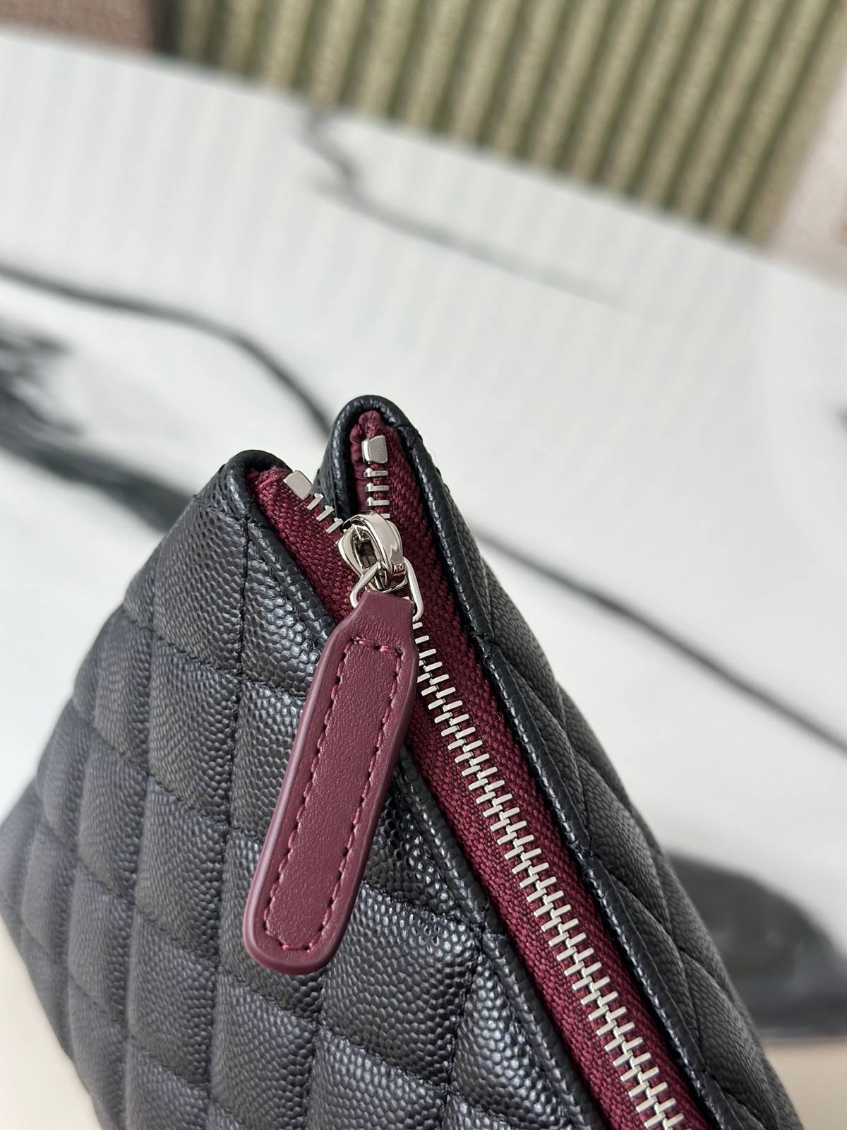シャネル 69260 マトラッセ チェーンウォレット キャビアスキン シルバー金具 レディース - 画像 4
