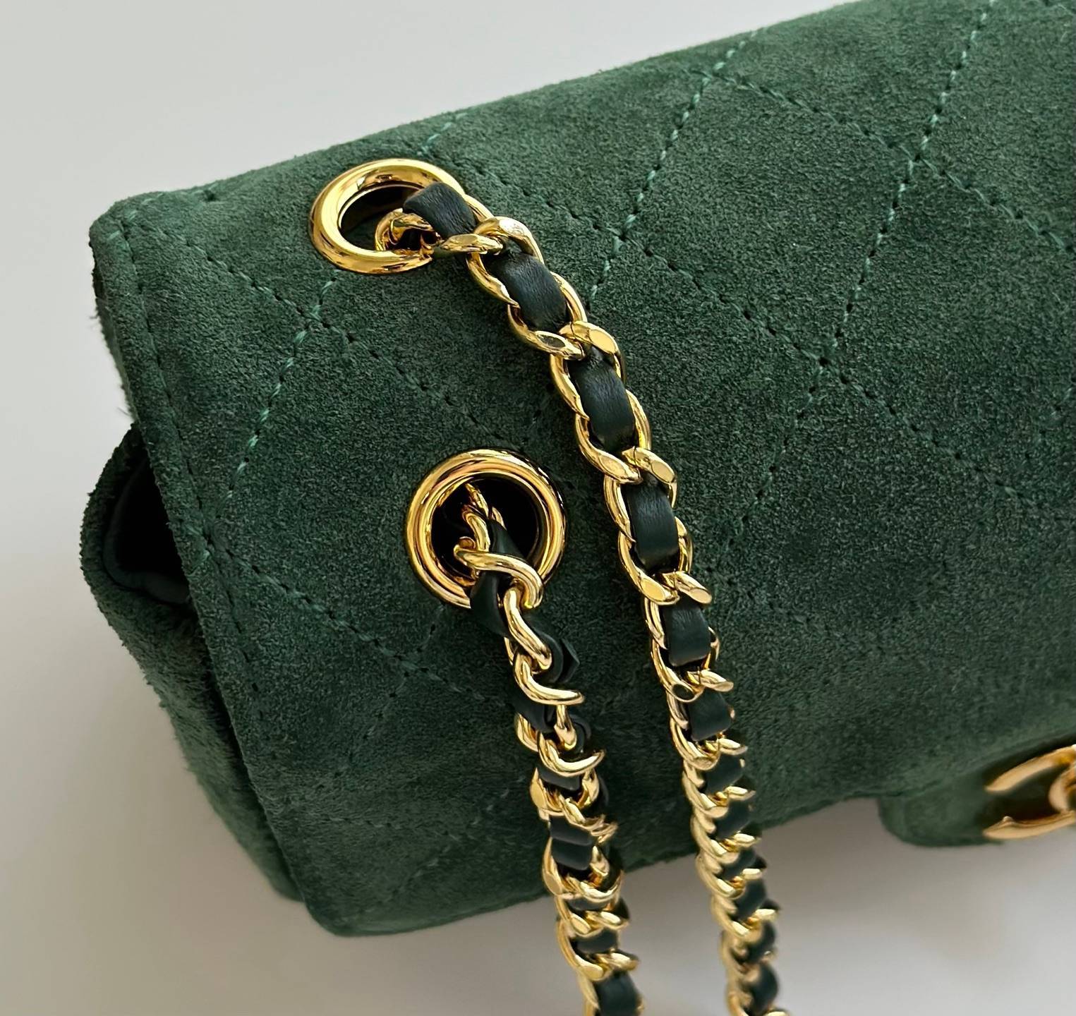 CHANEL シャネル マトラッセ ラムスキン フラップバッグ ゴールド金具 ミニバッグ グリーン レディース - 画像 3