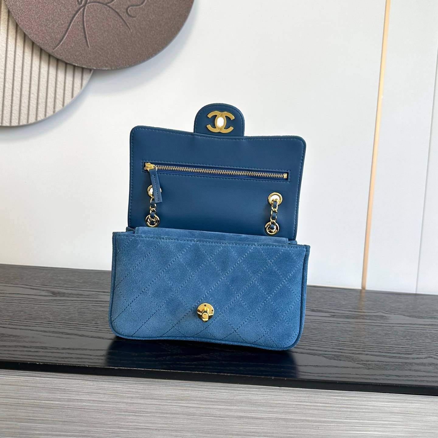 CHANEL シャネル マトラッセ ラムスキン フラップバッグ ゴールド金具 ミニバッグ グリーン レディース - 画像 13