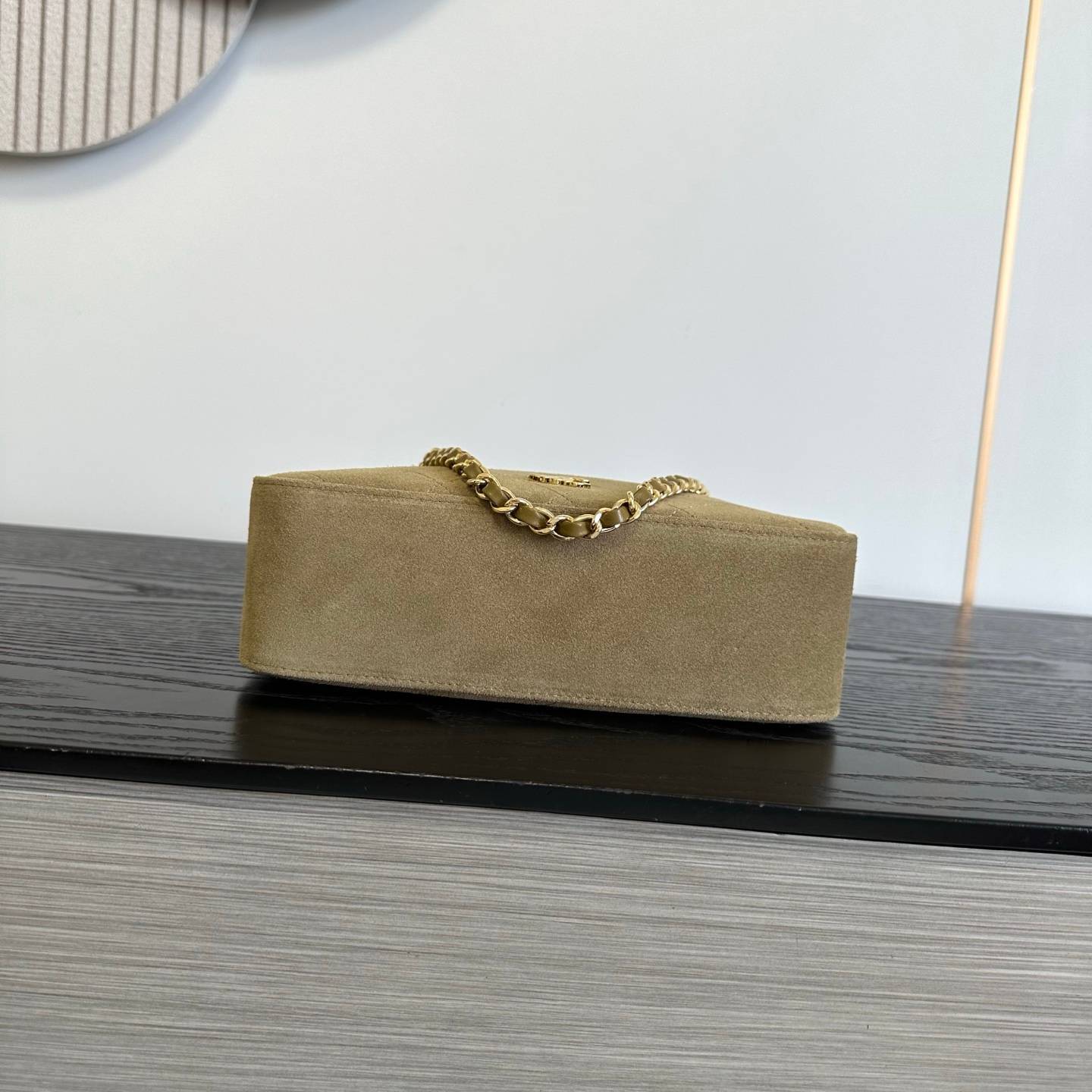 シャネル 6614 ミニマトラッセ ハンドバッグ ラムスキン ゴールド金具 レザー編み込みチェーン ミラー付き レディー - 画像 7