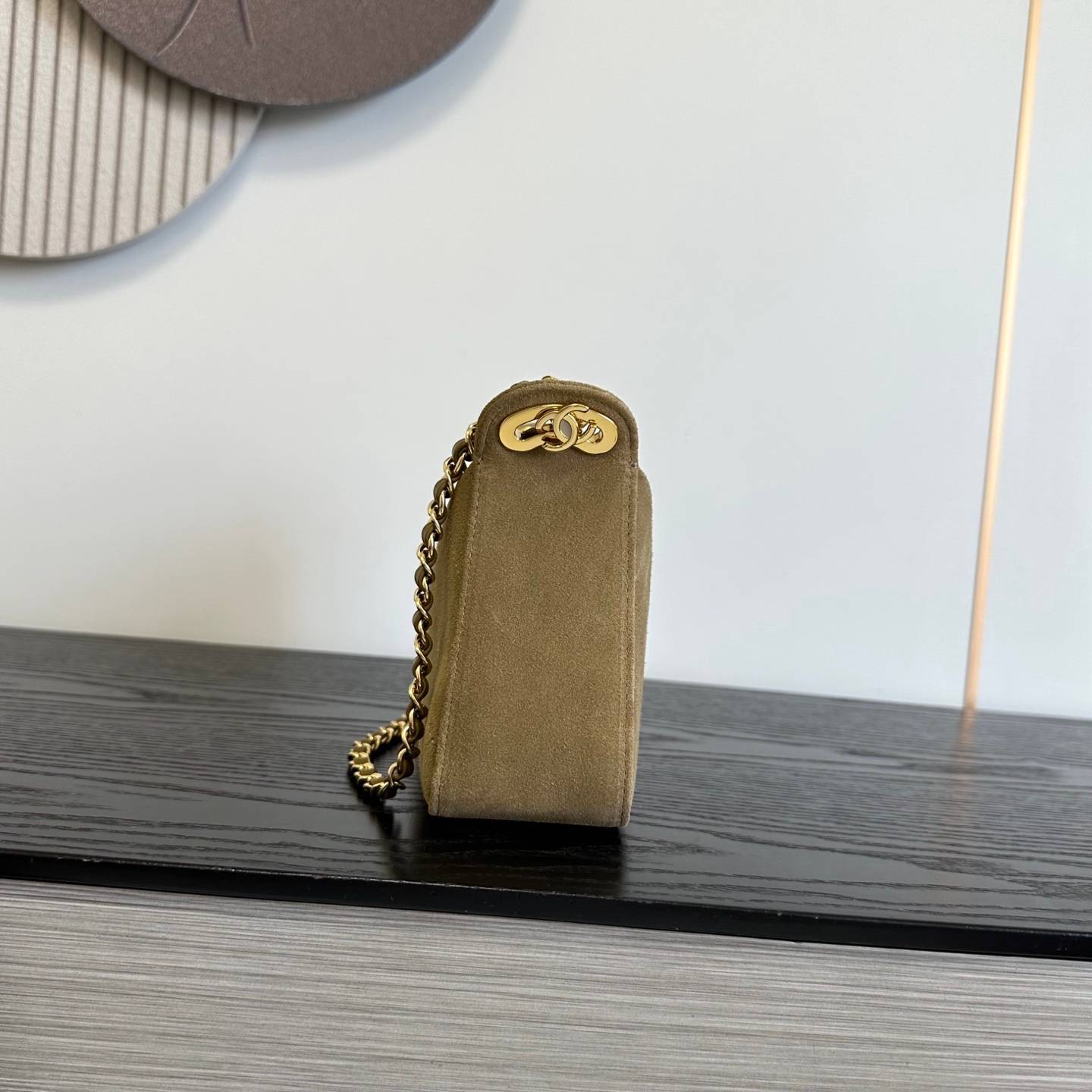 シャネル 6614 ミニマトラッセ ハンドバッグ ラムスキン ゴールド金具 レザー編み込みチェーン ミラー付き レディー - 画像 9