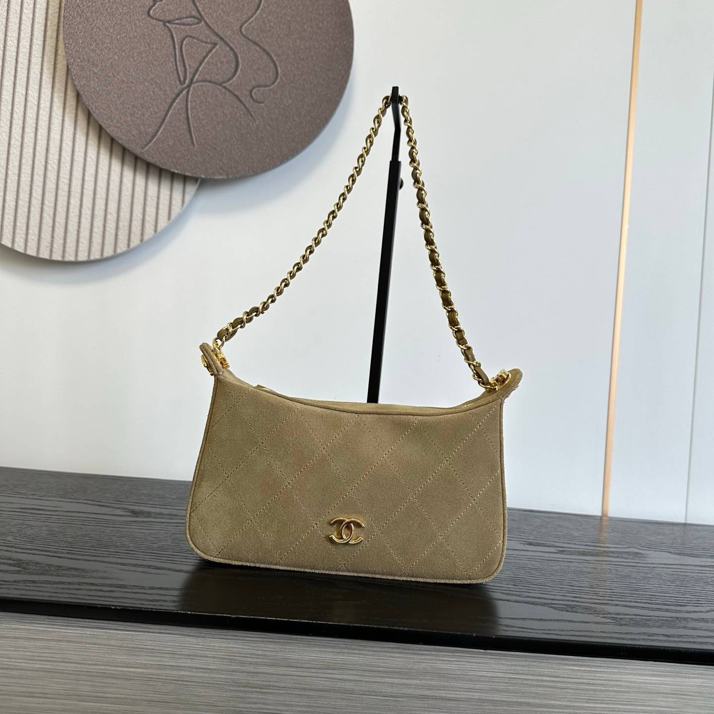 シャネル 6614 ミニマトラッセ ハンドバッグ ラムスキン ゴールド金具 レザー編み込みチェーン ミラー付き レディー - 画像 10