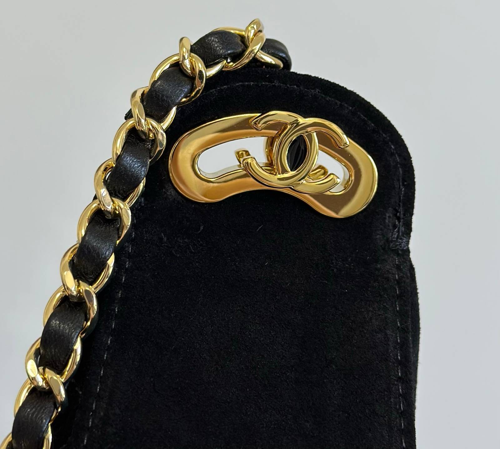 シャネル 6614 ミニマトラッセ ハンドバッグ ラムスキン ゴールド金具 レザー編み込みチェーン ミラー付き レディー - 画像 14